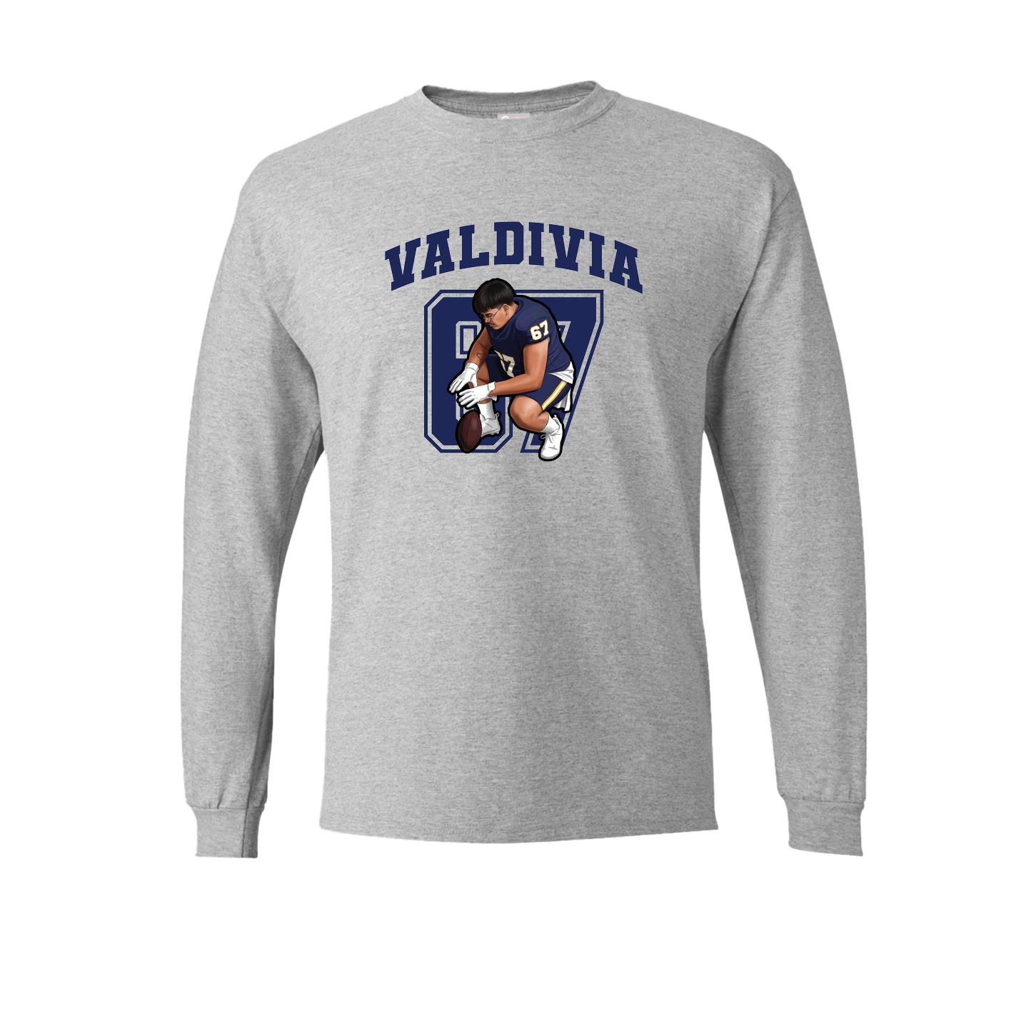 Long Sleeve Tee — Number in Grey