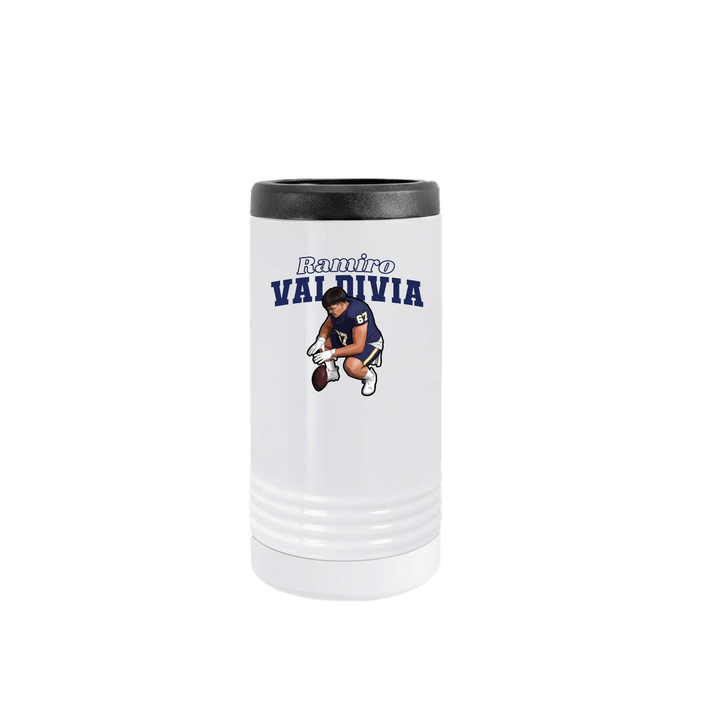 Slim Beverage Holder — Name Arch in White