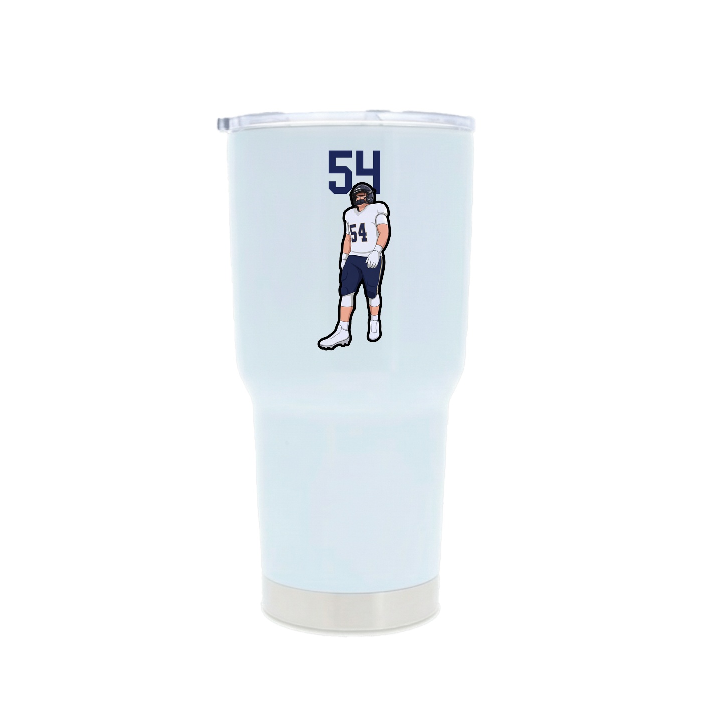 30oz Stainless Steel Tumbler — Number Top in White