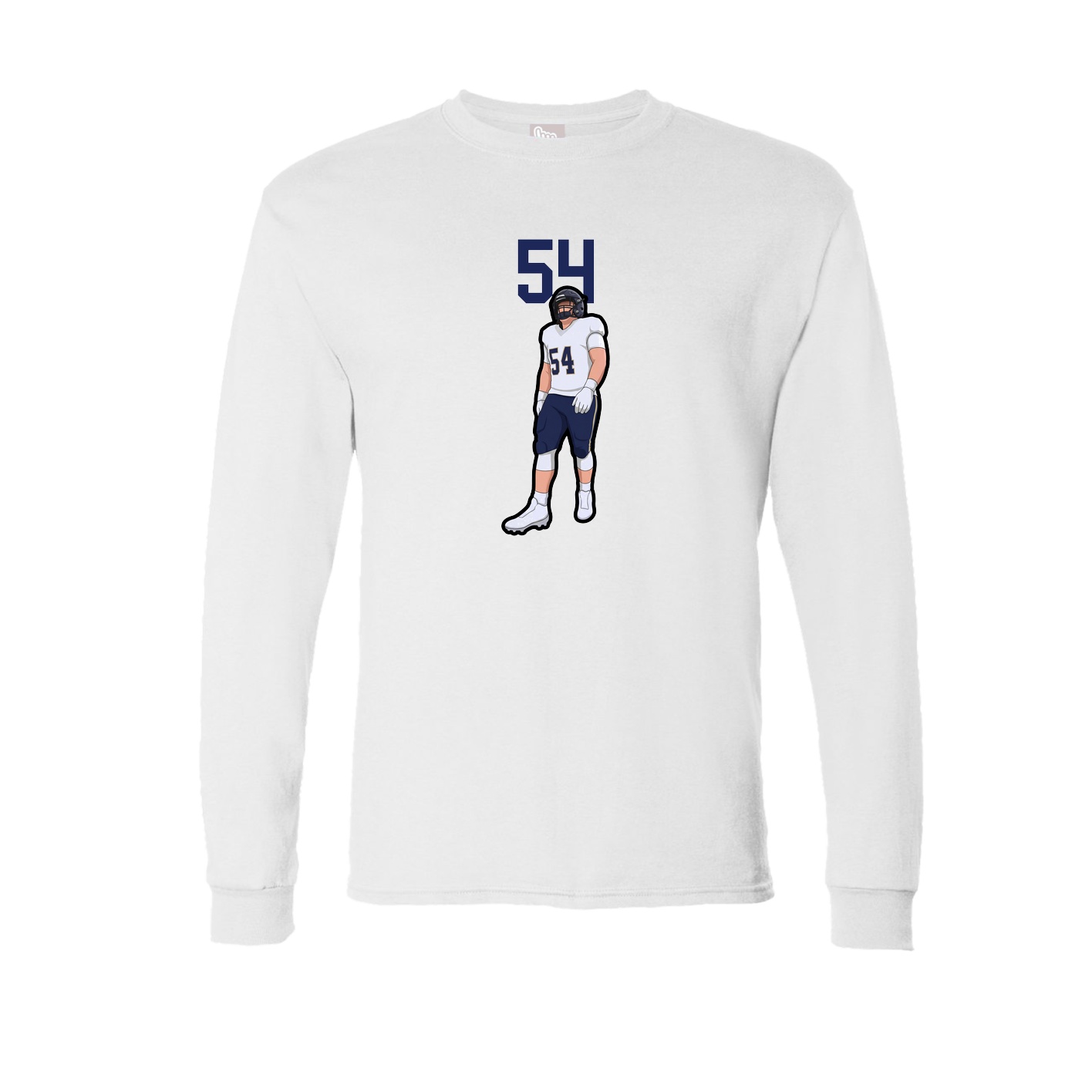 Long Sleeve Tee — Number Top in White