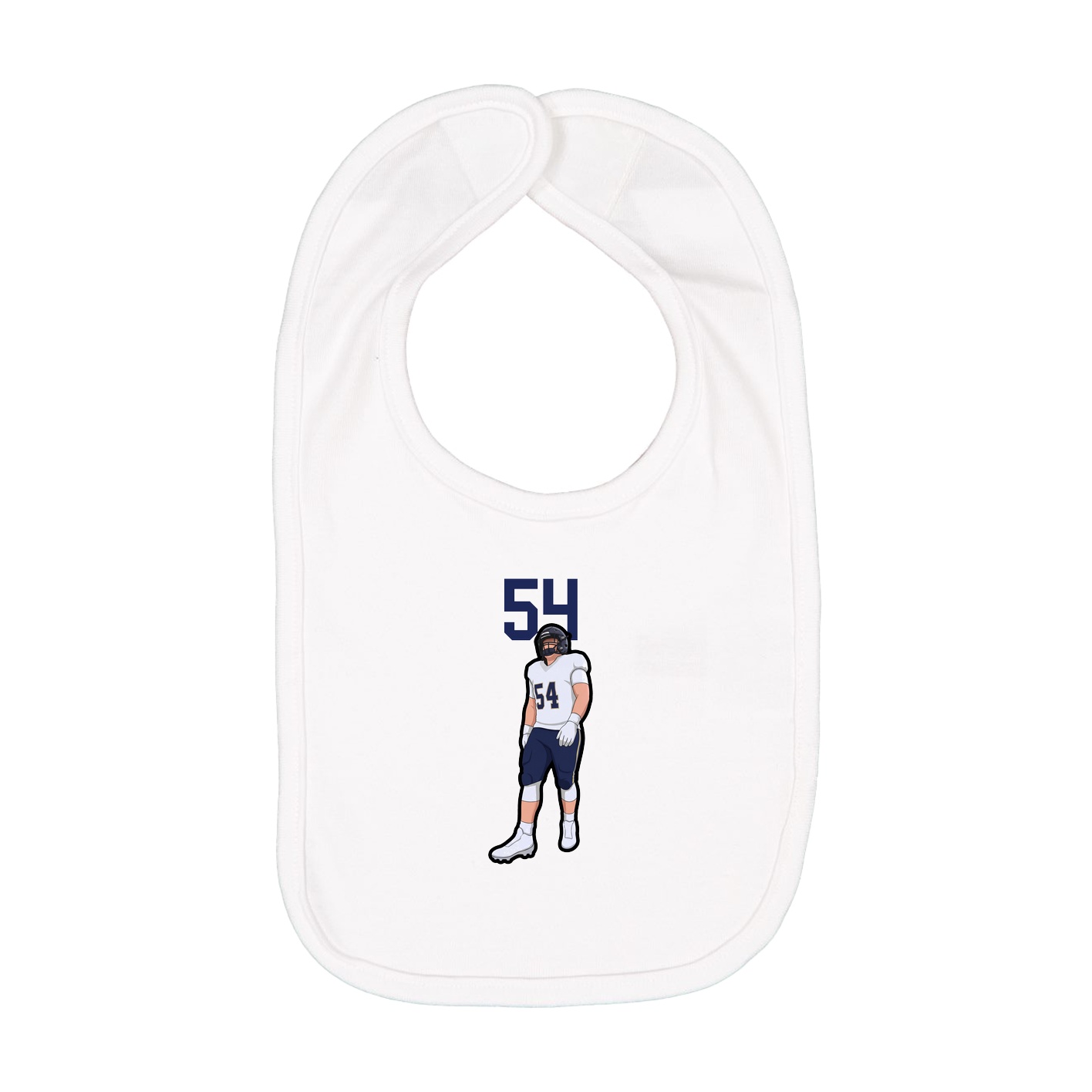 Infant Bib — Number Top in White