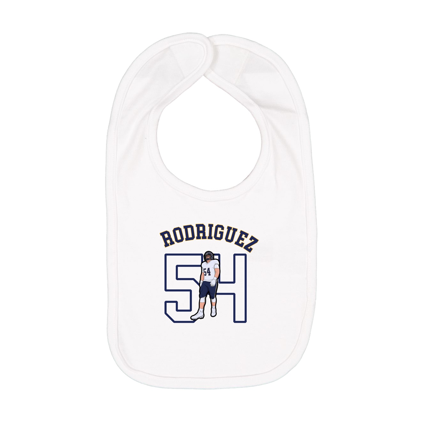 Infant Bib — Shirsey Arch in White