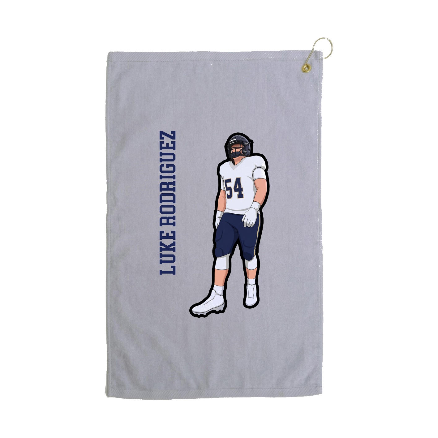 Golf Towel — Name Vertical in Grey