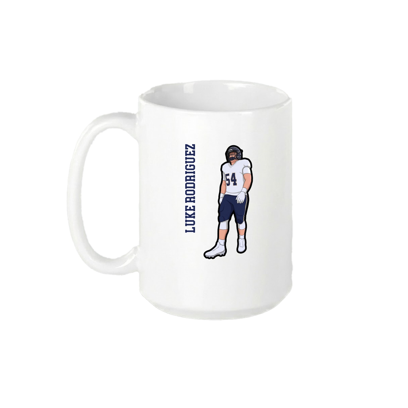 15oz Coffee Mug — Name Vertical in White
