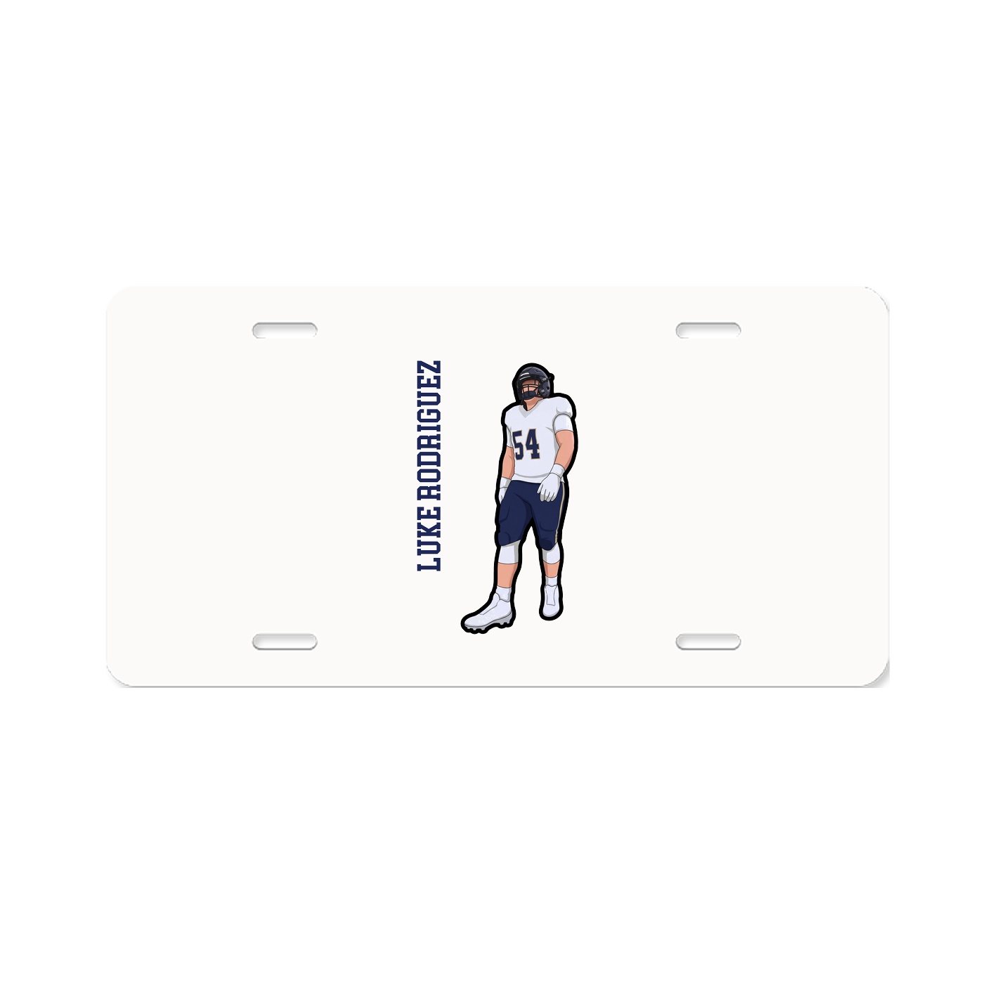 License Plate — Name Vertical in Classic