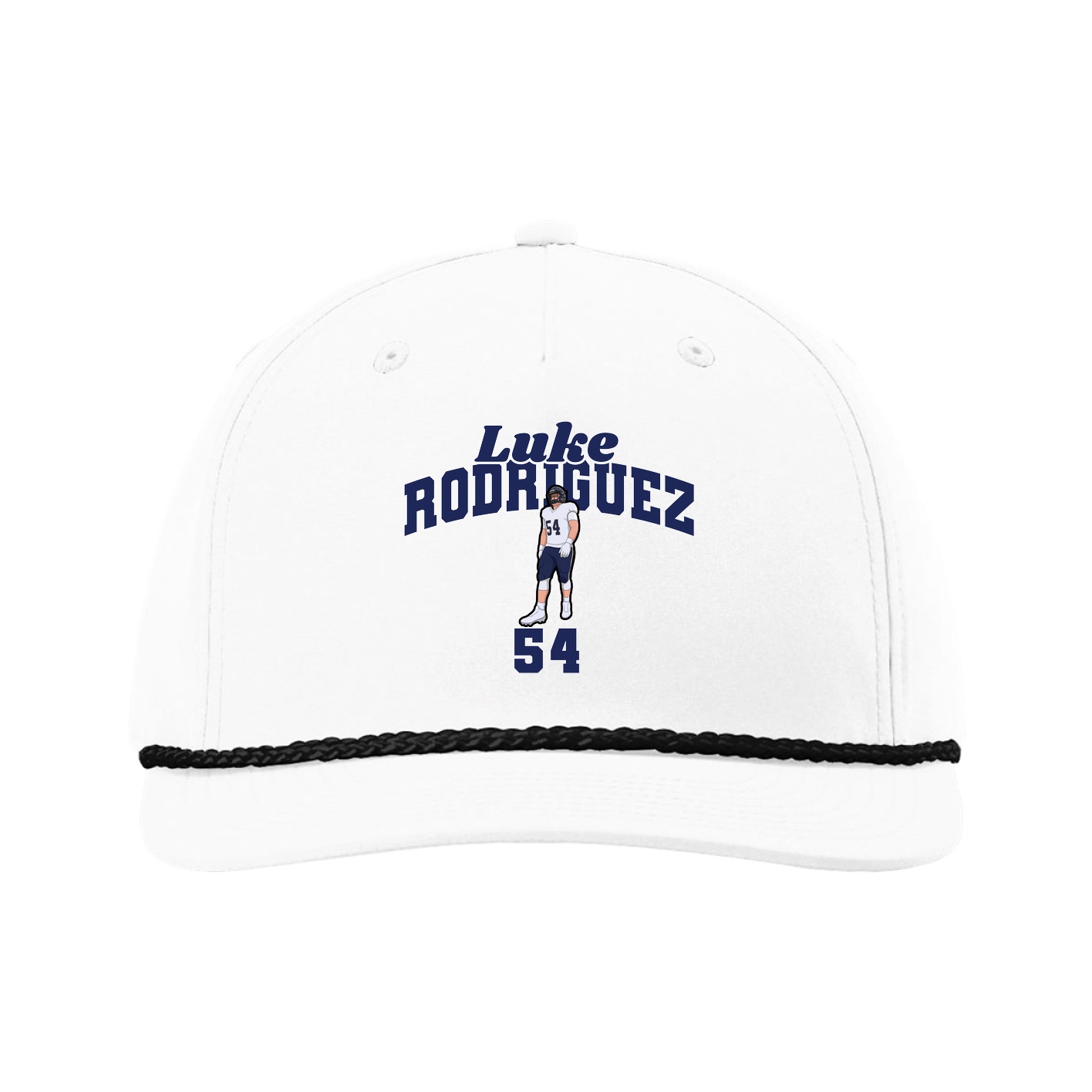 Five-Panel Classic Rope Cap — Signature Arch in White