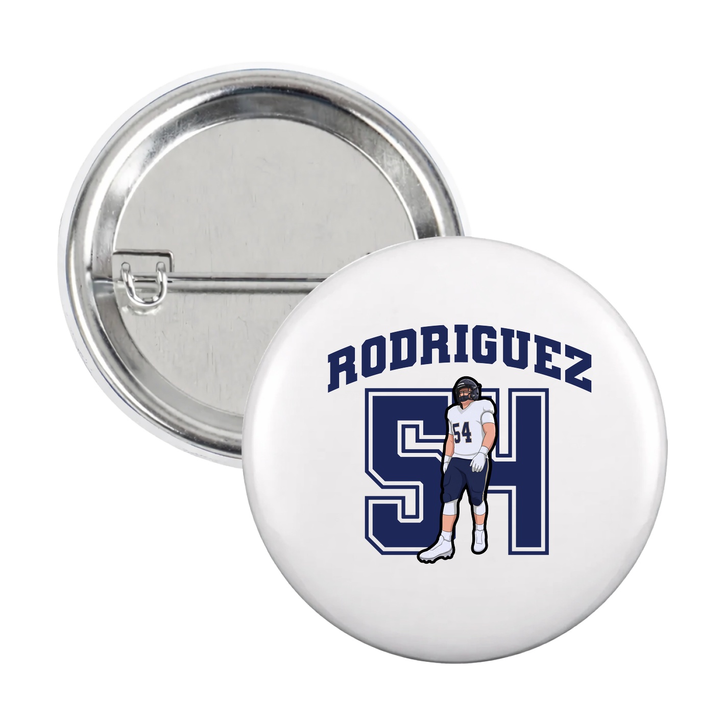 Game Day Button — Number in White