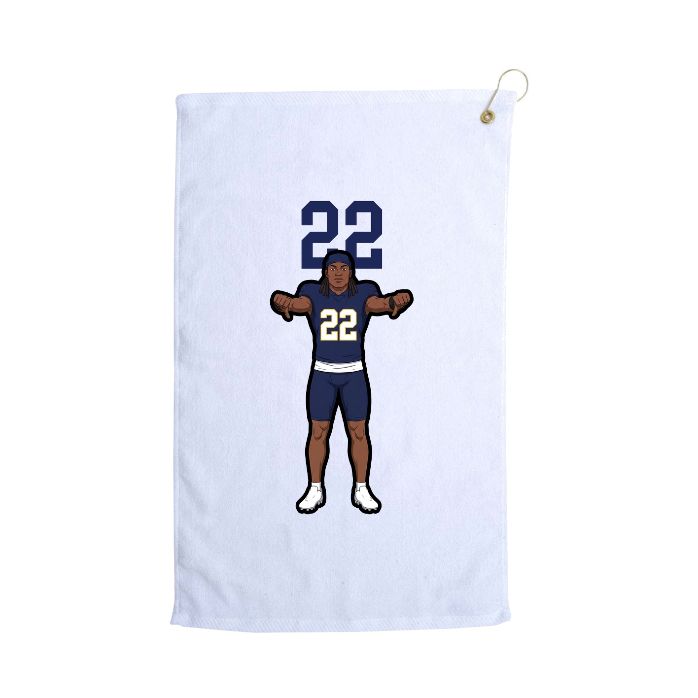 Golf Towel — Number Top in White