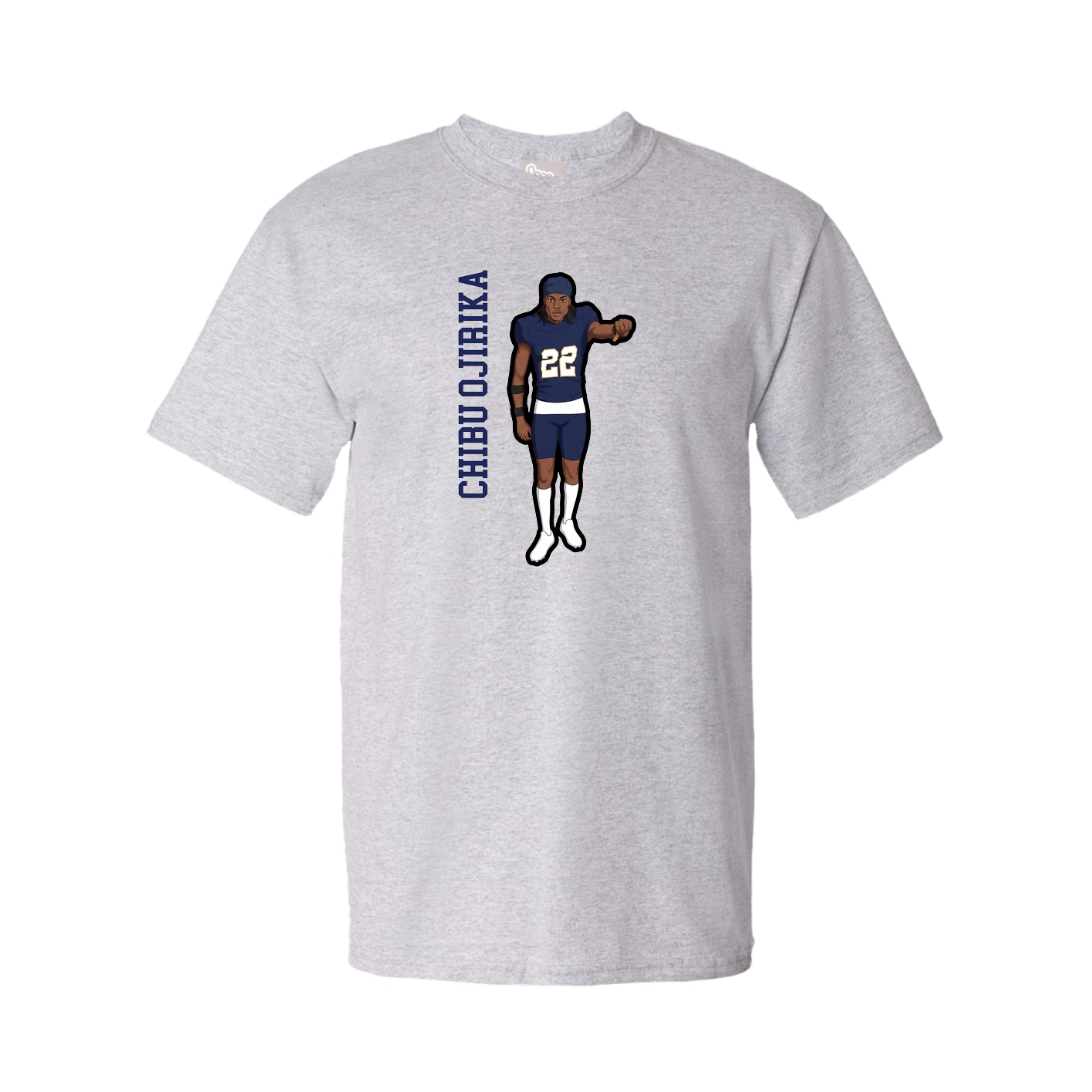 Tee — Name Vertical in Grey