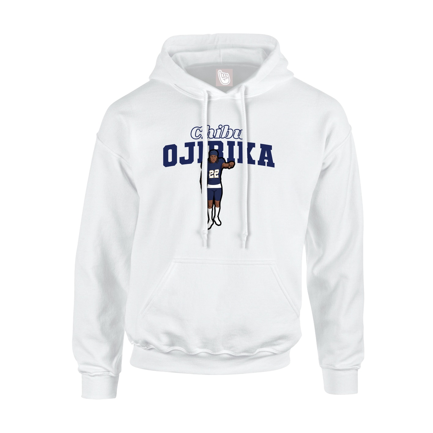 Youth Hoodie — Name Arch in White
