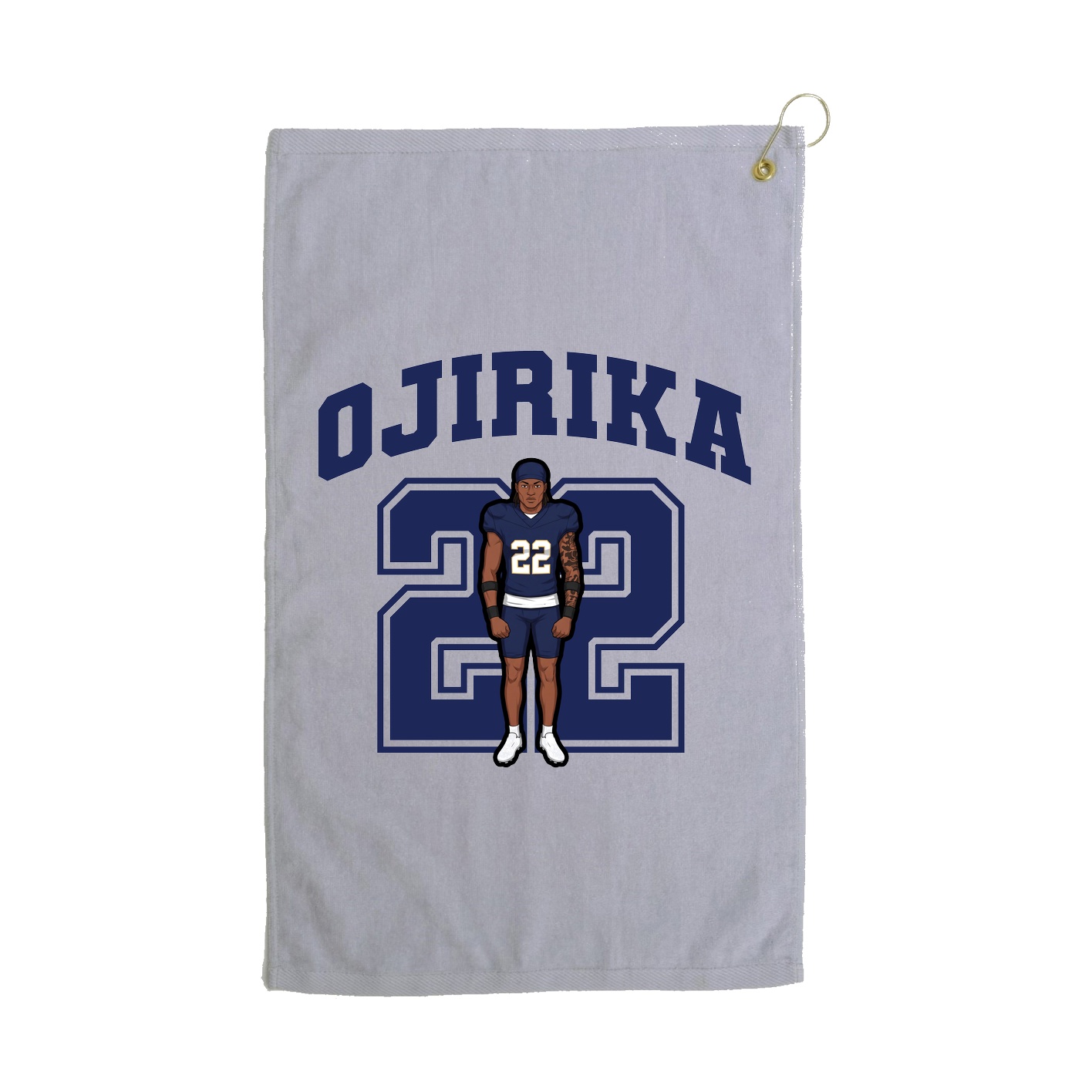 Golf Towel — Number in Grey