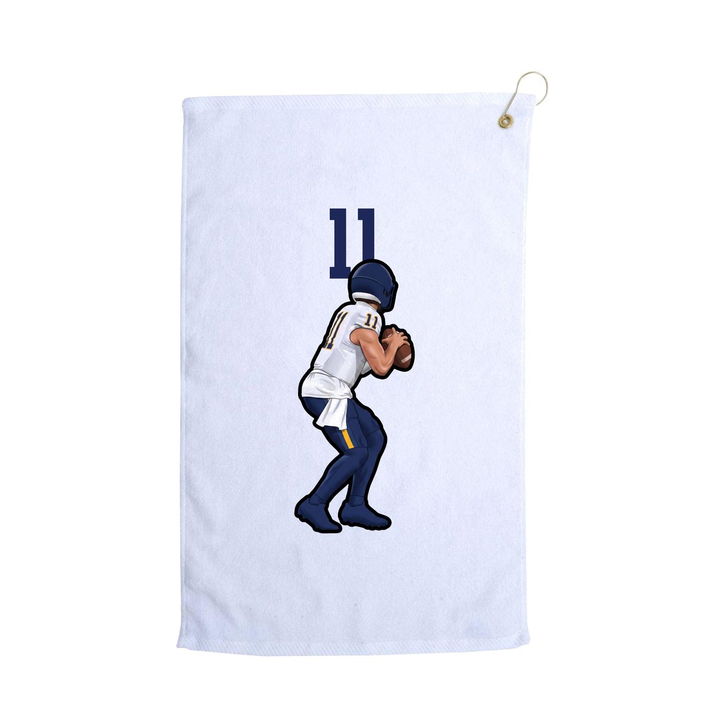 Golf Towel — Number Top in White