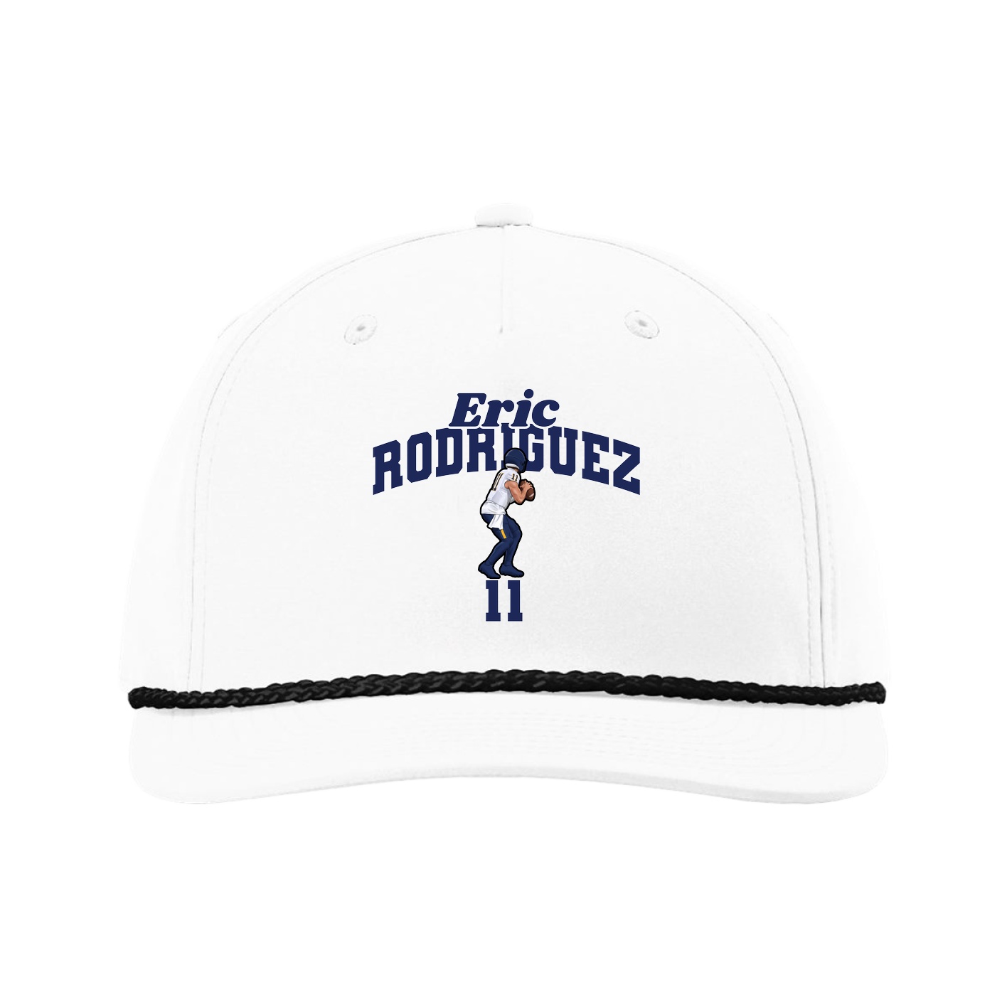 Five-Panel Classic Rope Cap — Signature Arch in White