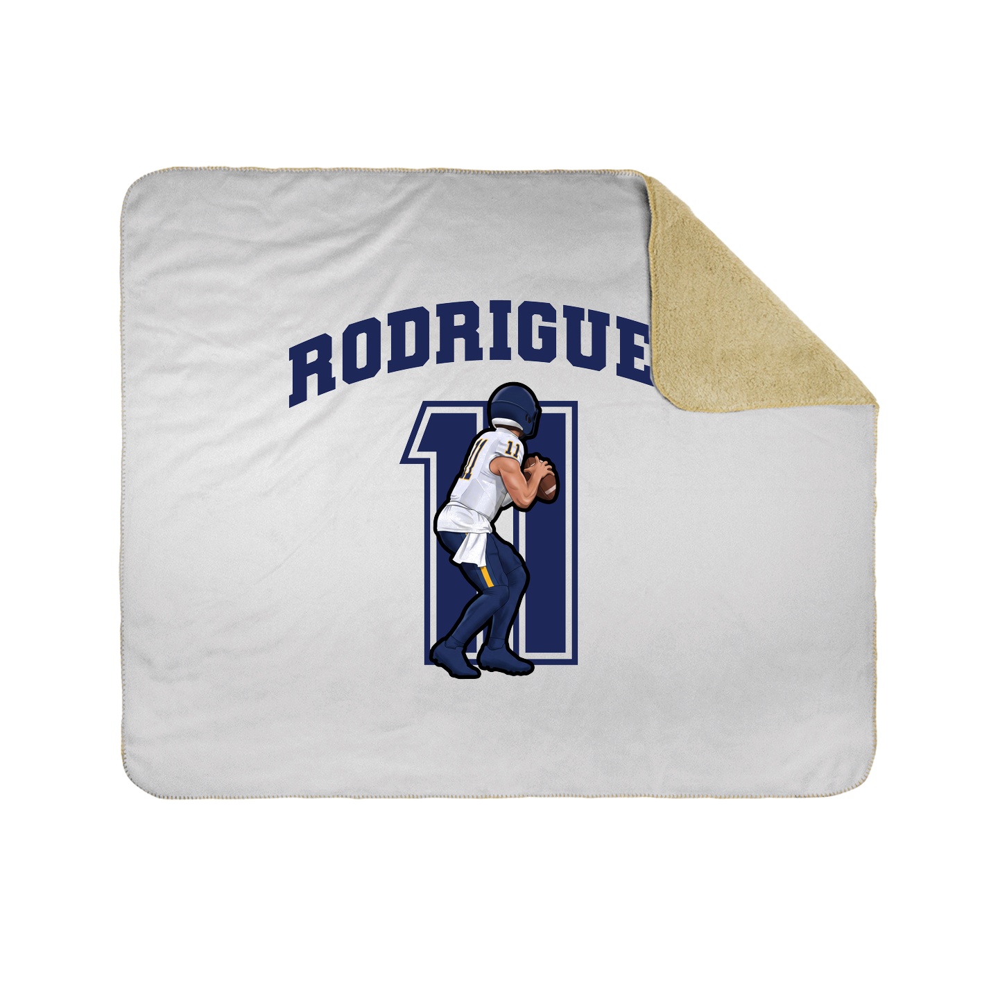 Throw Blanket — Number in White