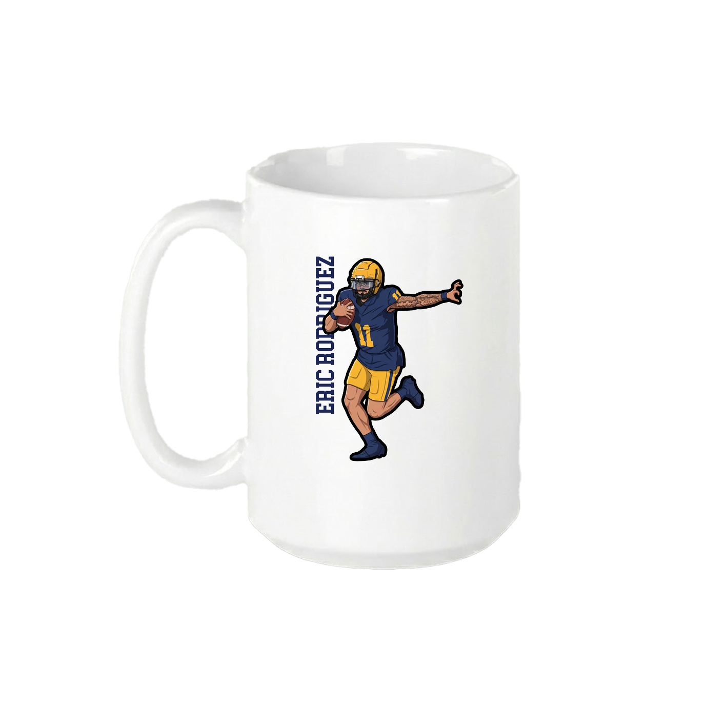 15oz Coffee Mug — Name Vertical in White