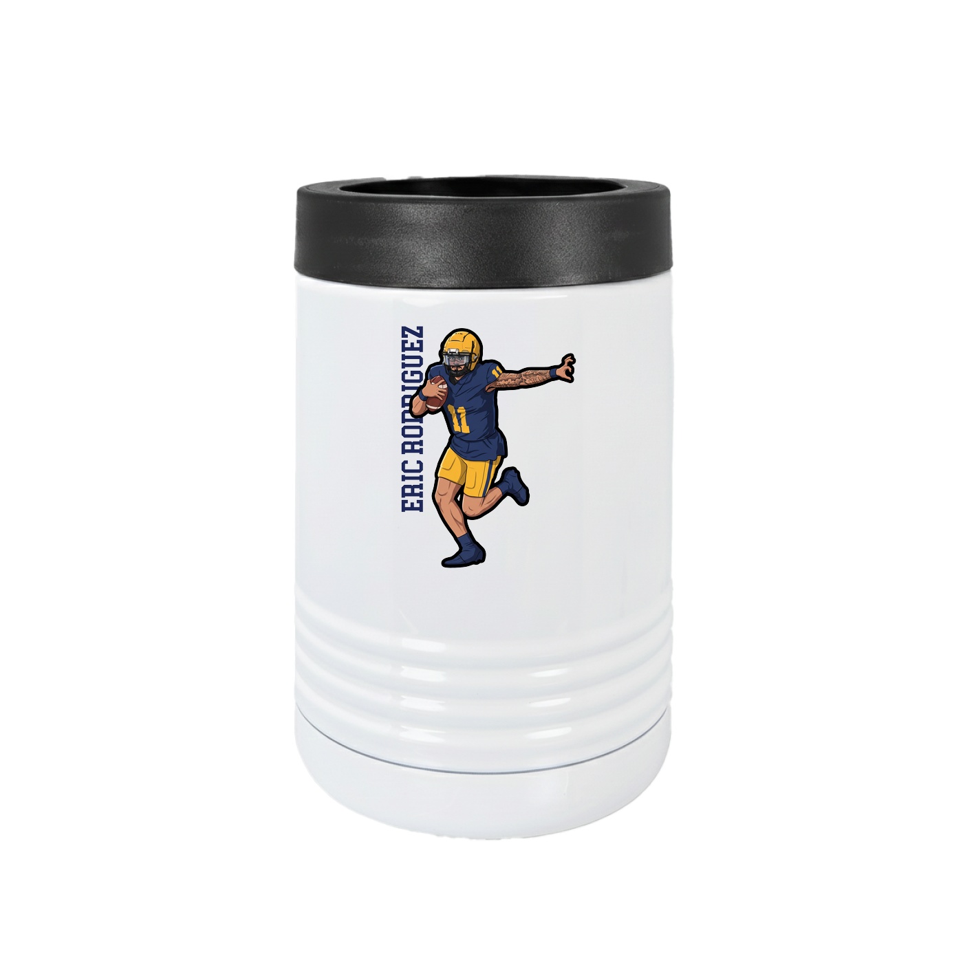 Beverage Holder — Name Vertical in White