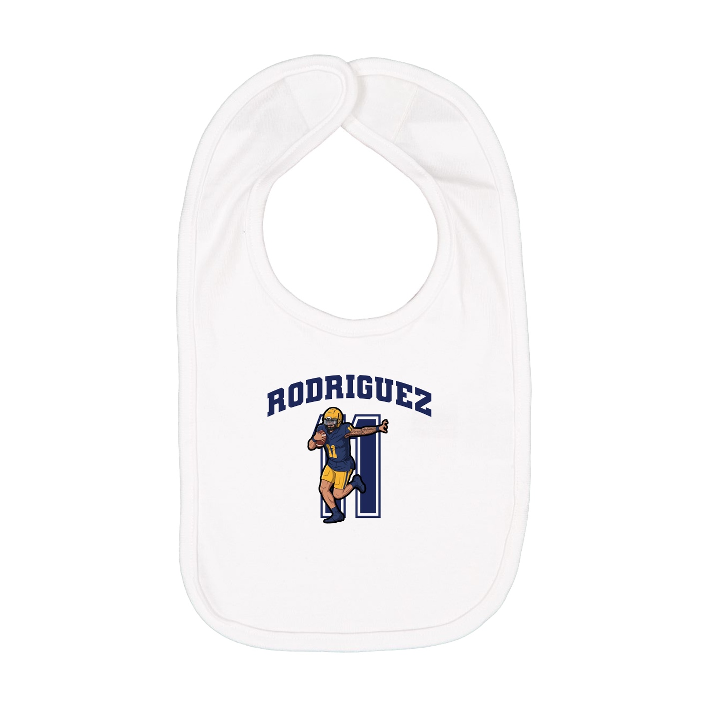 Infant Bib — Number in White