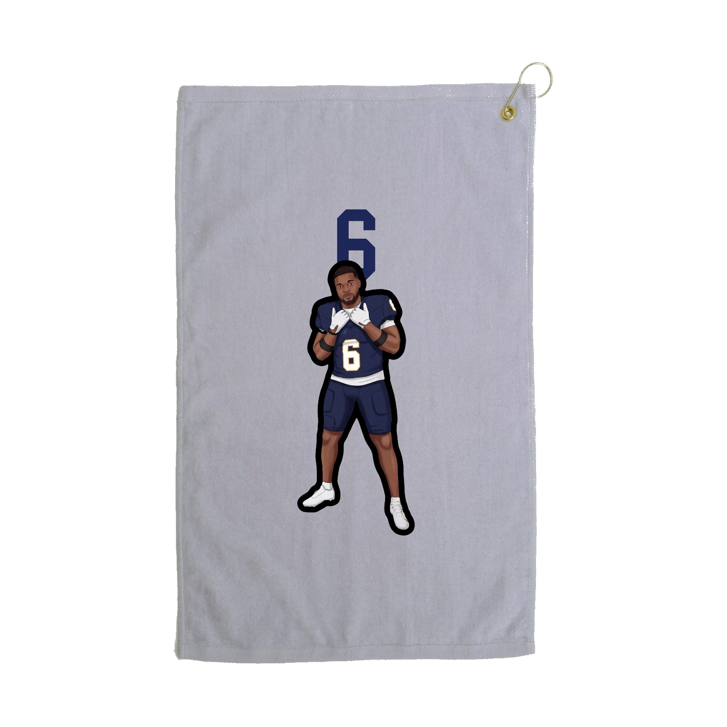 Golf Towel — Number Top in Grey