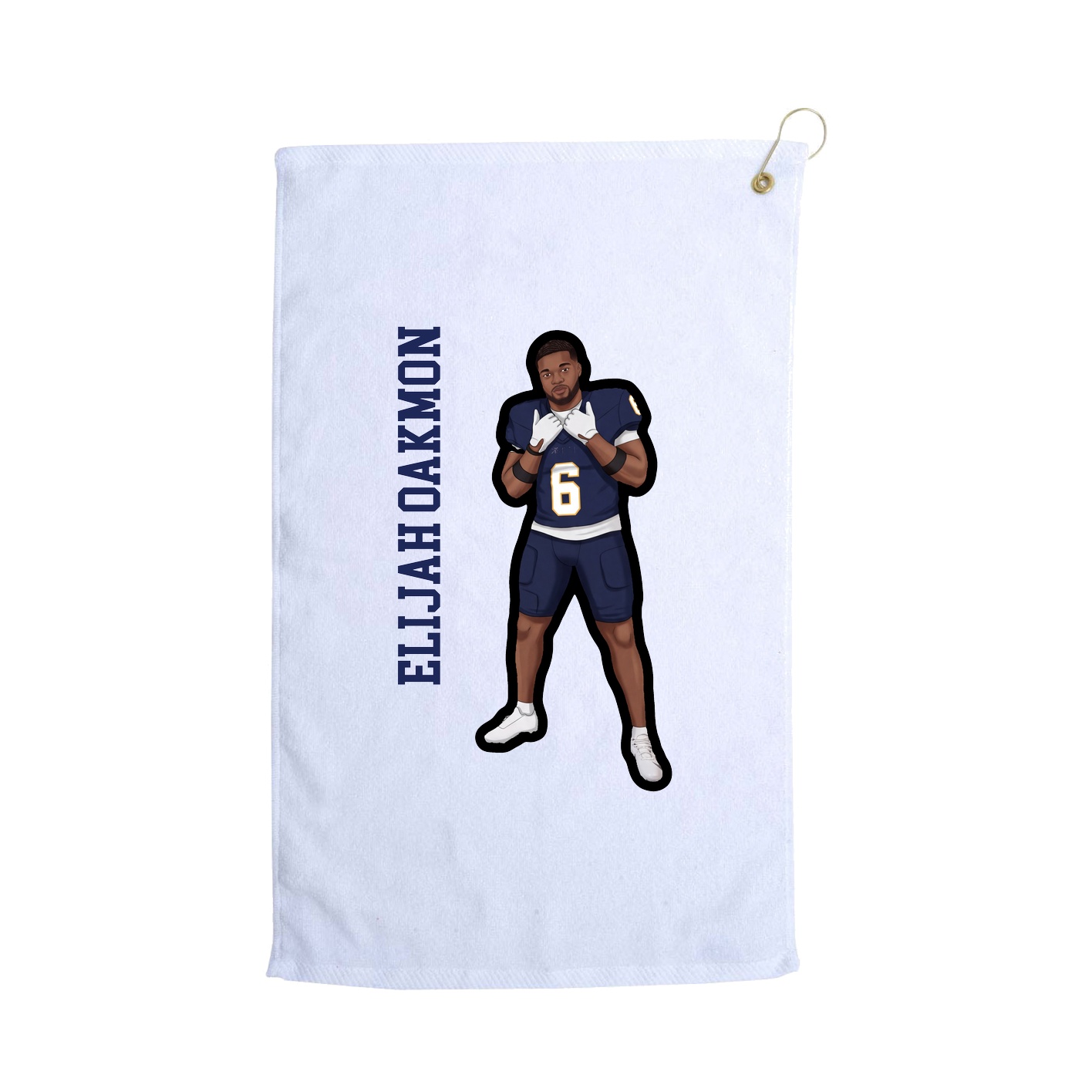 Golf Towel — Name Vertical in White