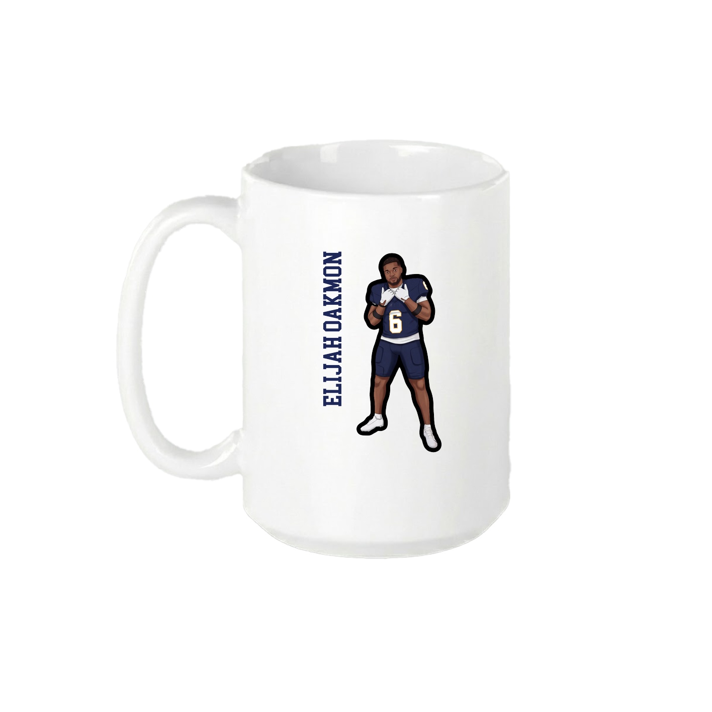 15oz Coffee Mug — Name Vertical in White