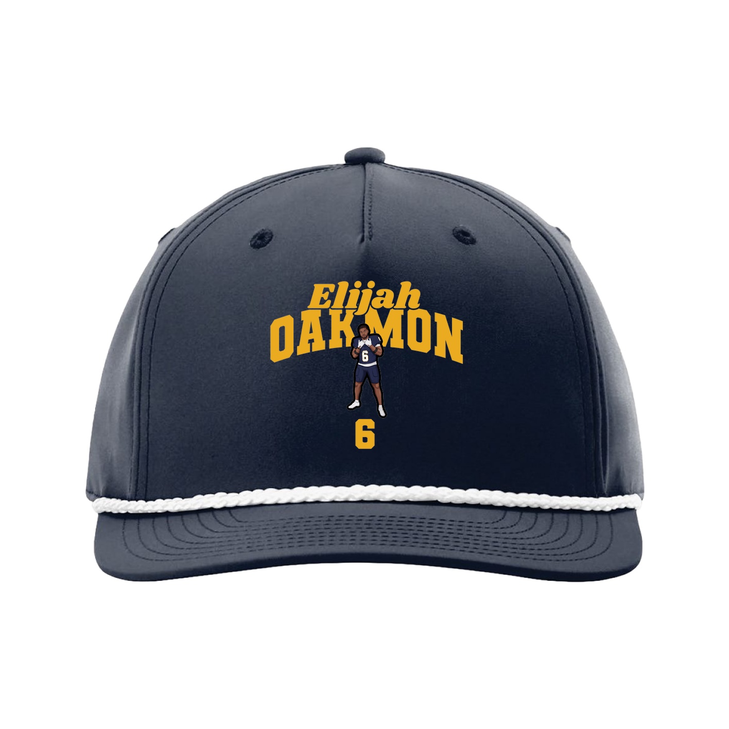 Five-Panel Classic Rope Cap — Signature Arch in Navy