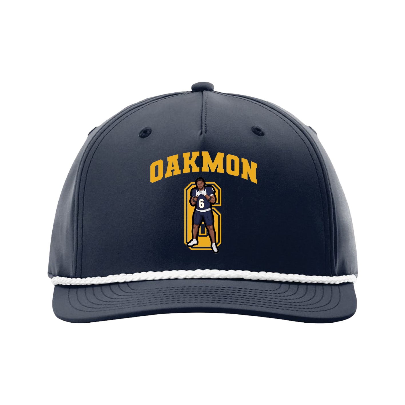 Five-Panel Classic Rope Cap — Number in Navy