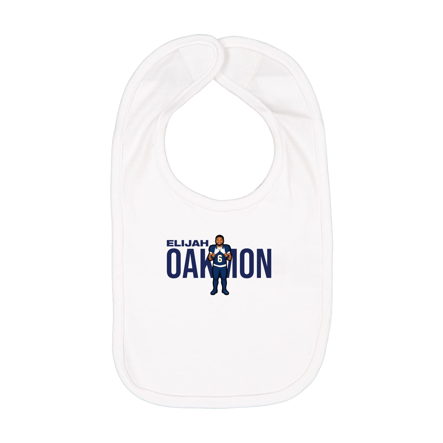 Infant Bib — Player Name in White