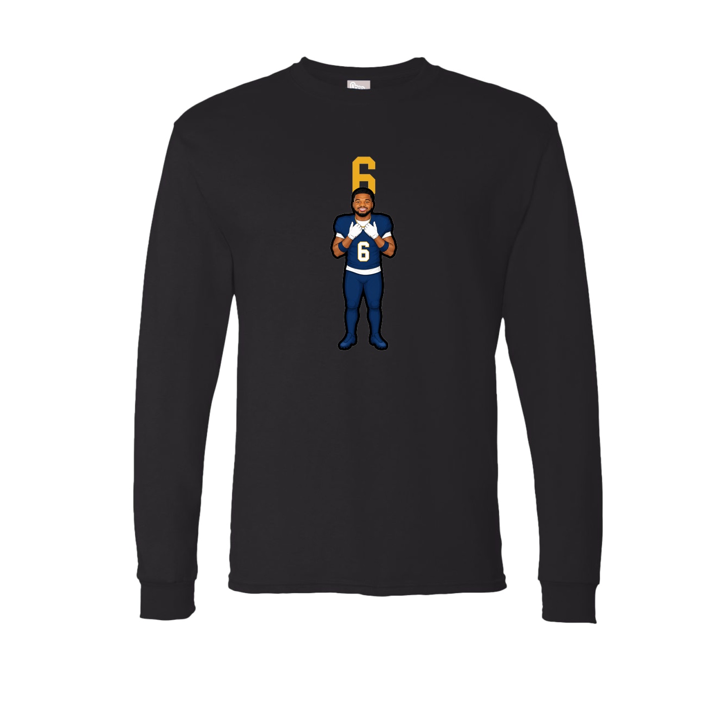 Long Sleeve Tee — Number Top in Black