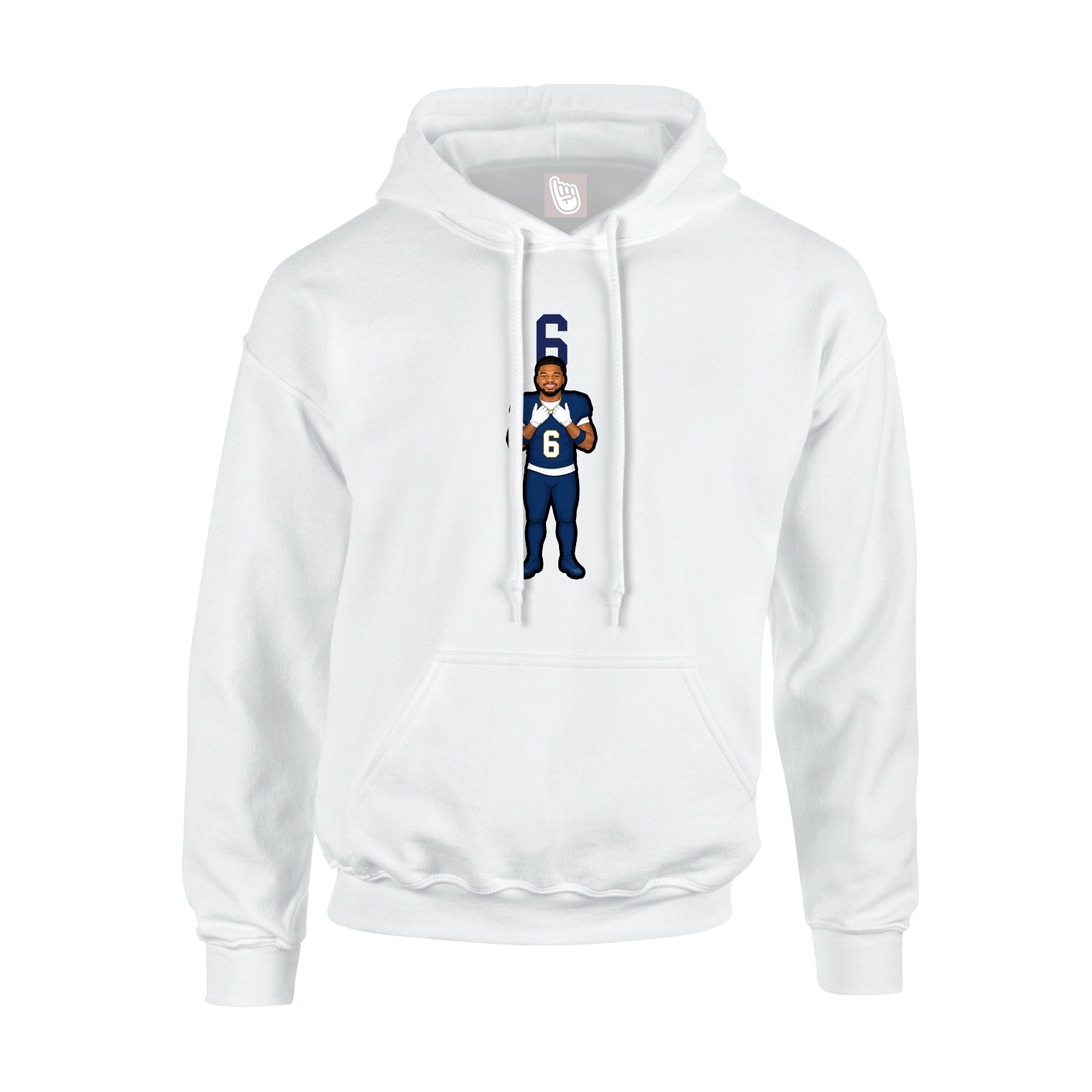 Hoodie — Number Top in White