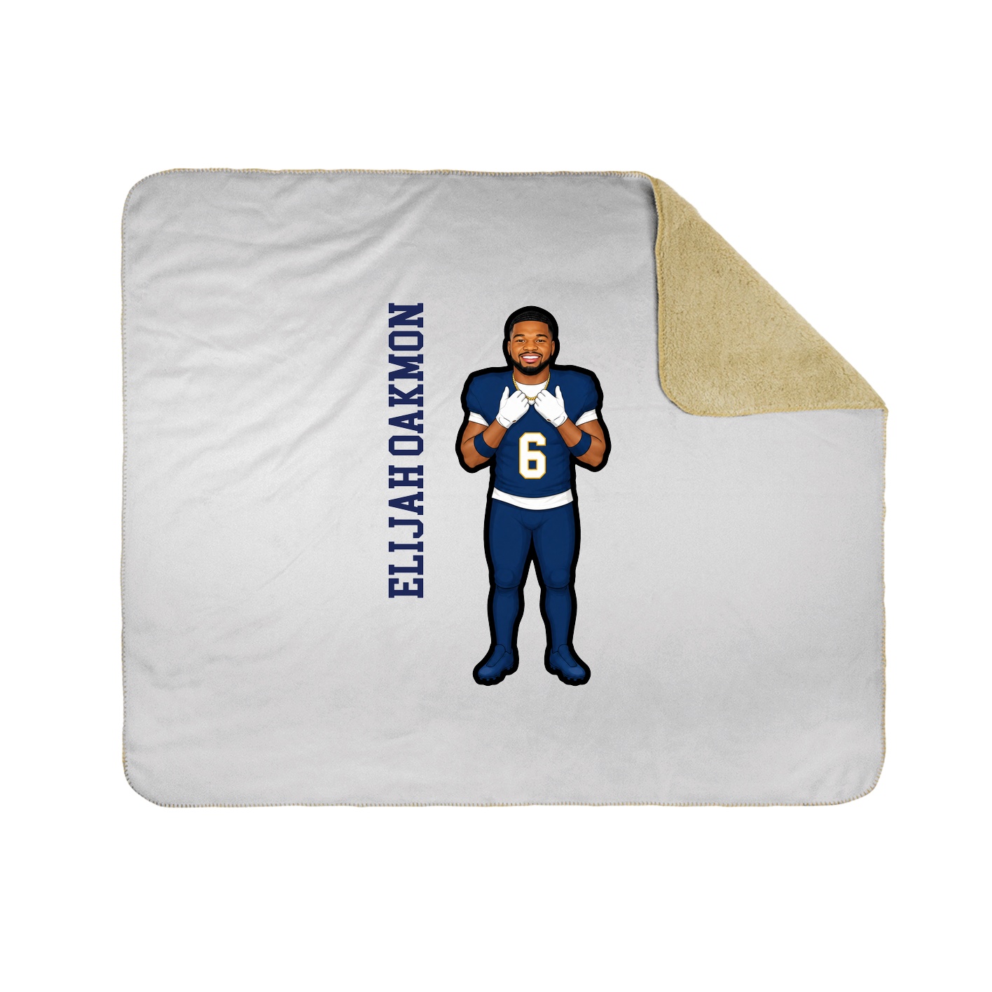 Throw Blanket — Name Vertical in White