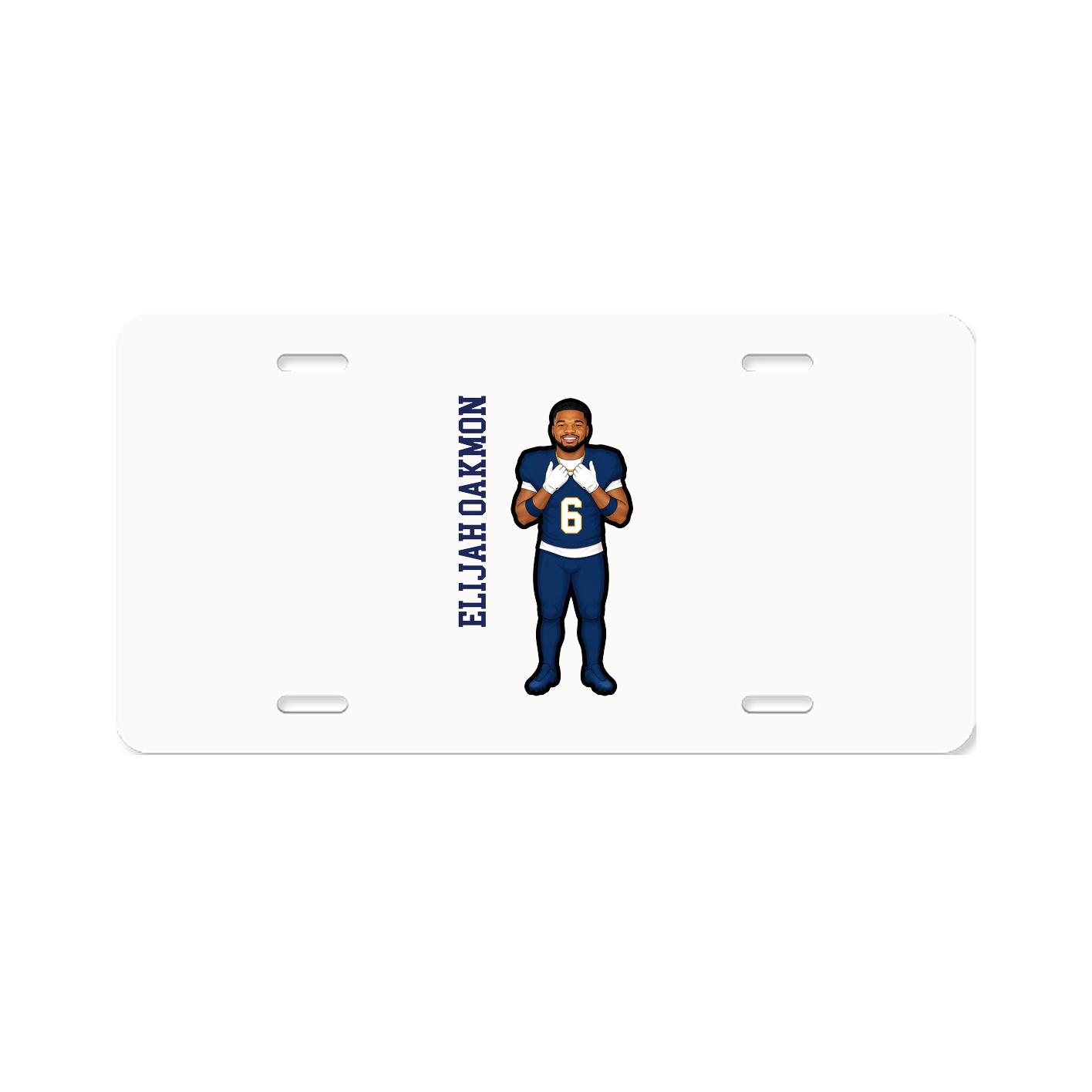 License Plate — Name Vertical in Classic