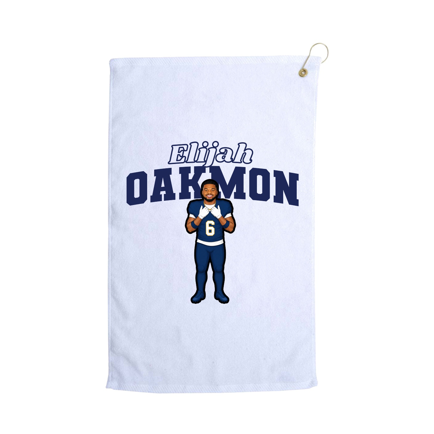 Golf Towel — Name Arch in White