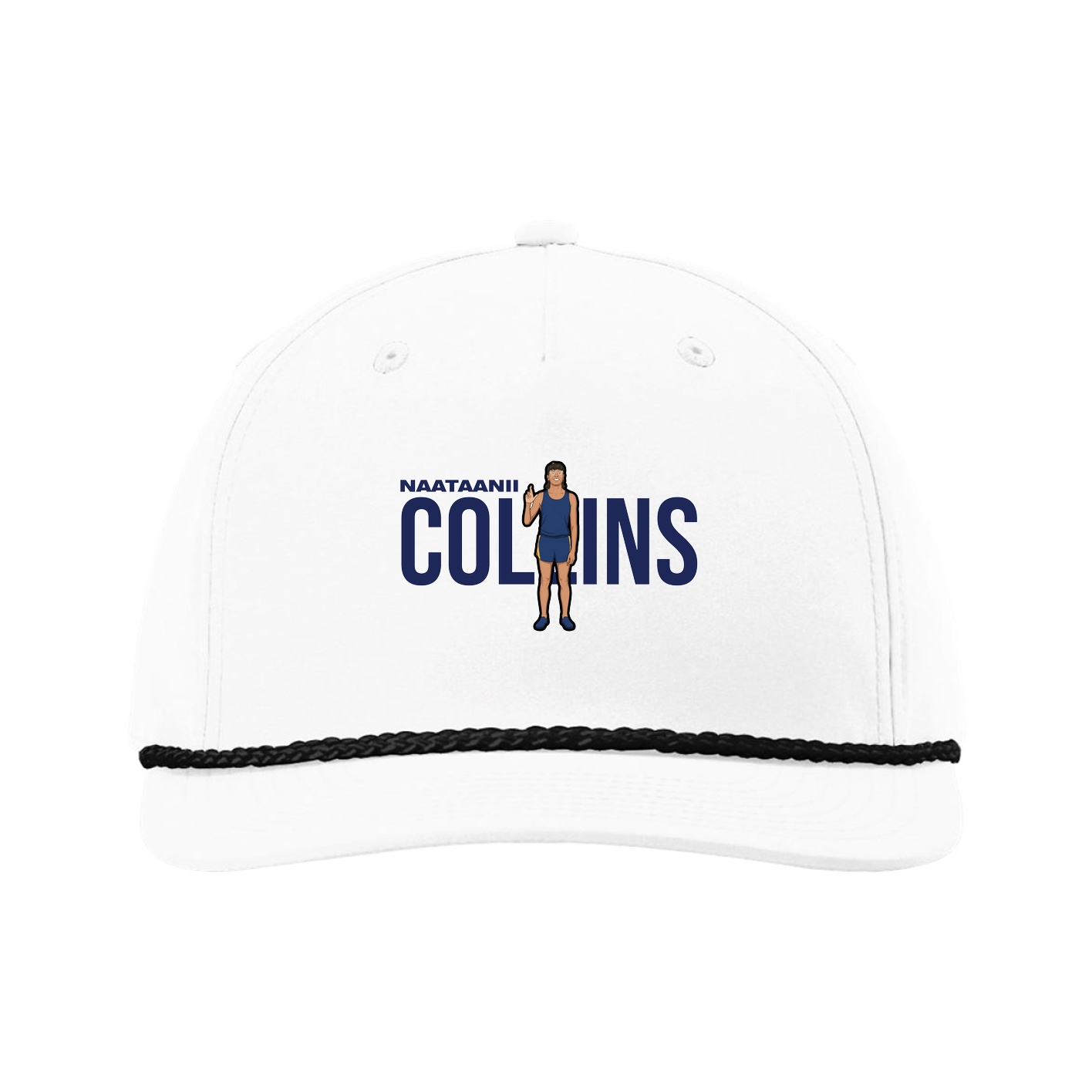 Five-Panel Classic Rope Cap — Player Name in White