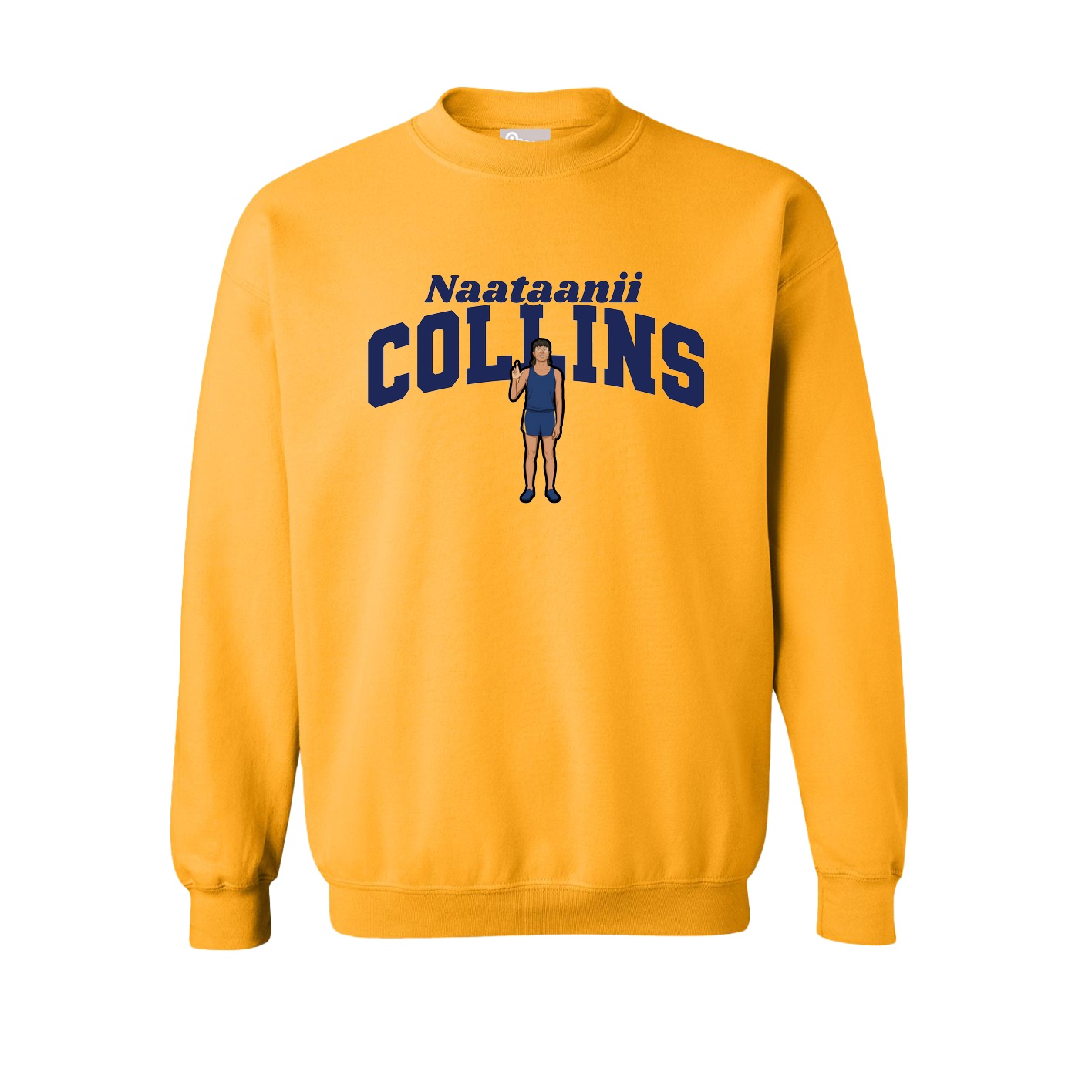 Fleece Crew — Signature Arch in Gold
