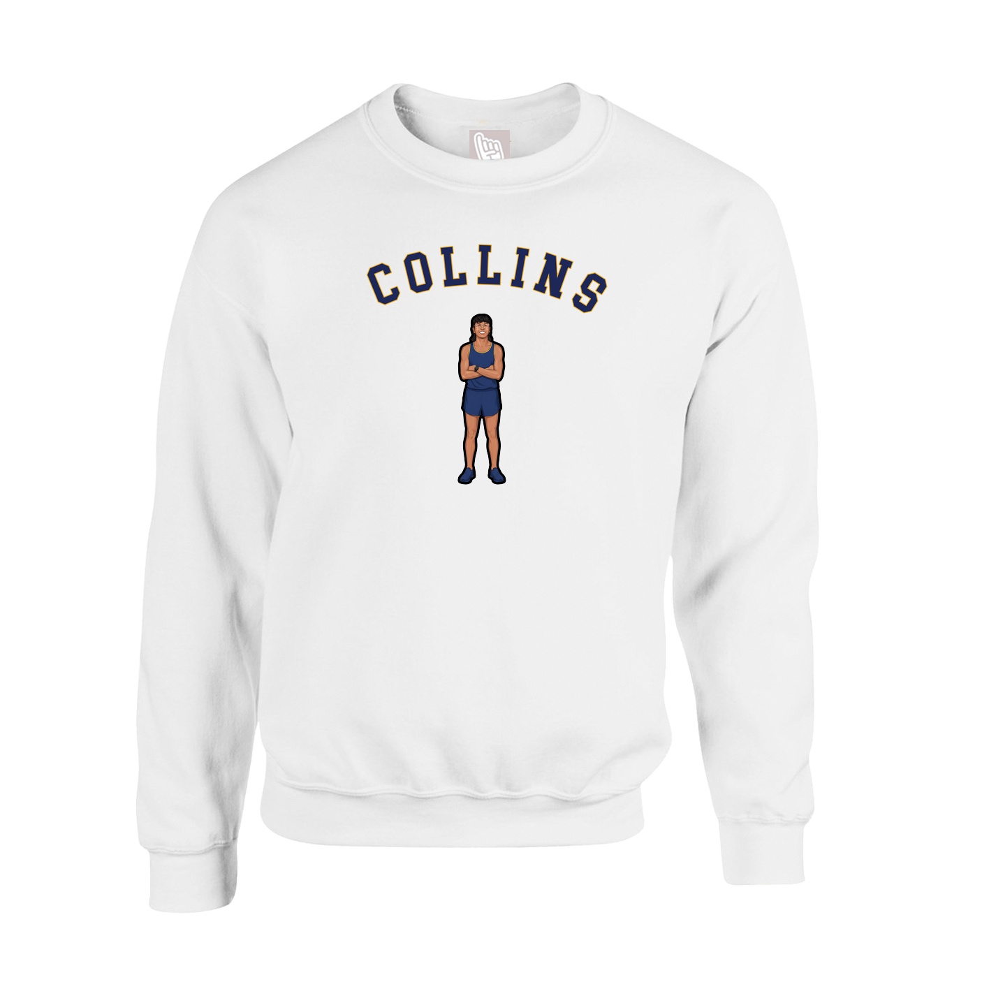 Fleece Crew — Shirsey Arch in White