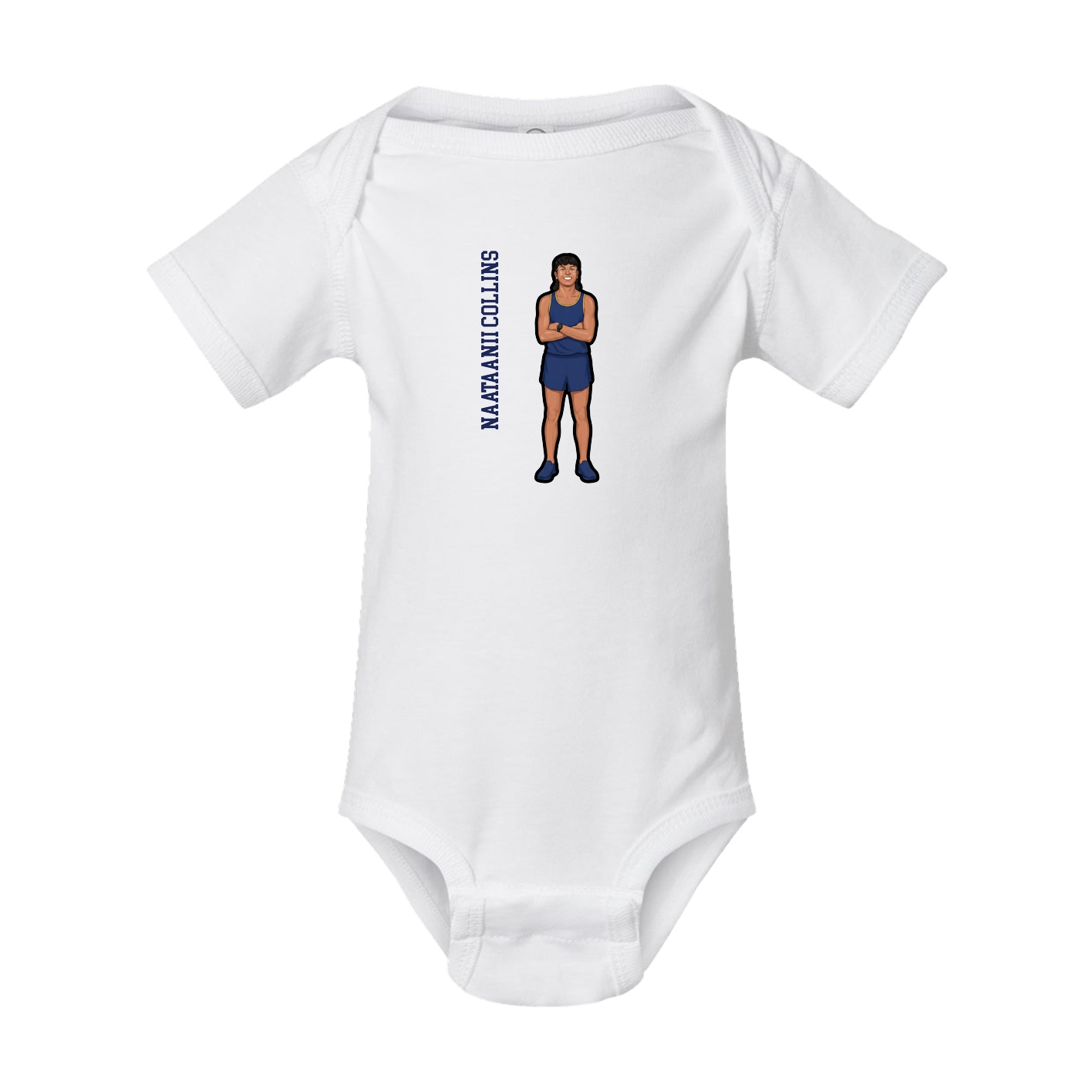 Baby Onesie — Name Vertical in White