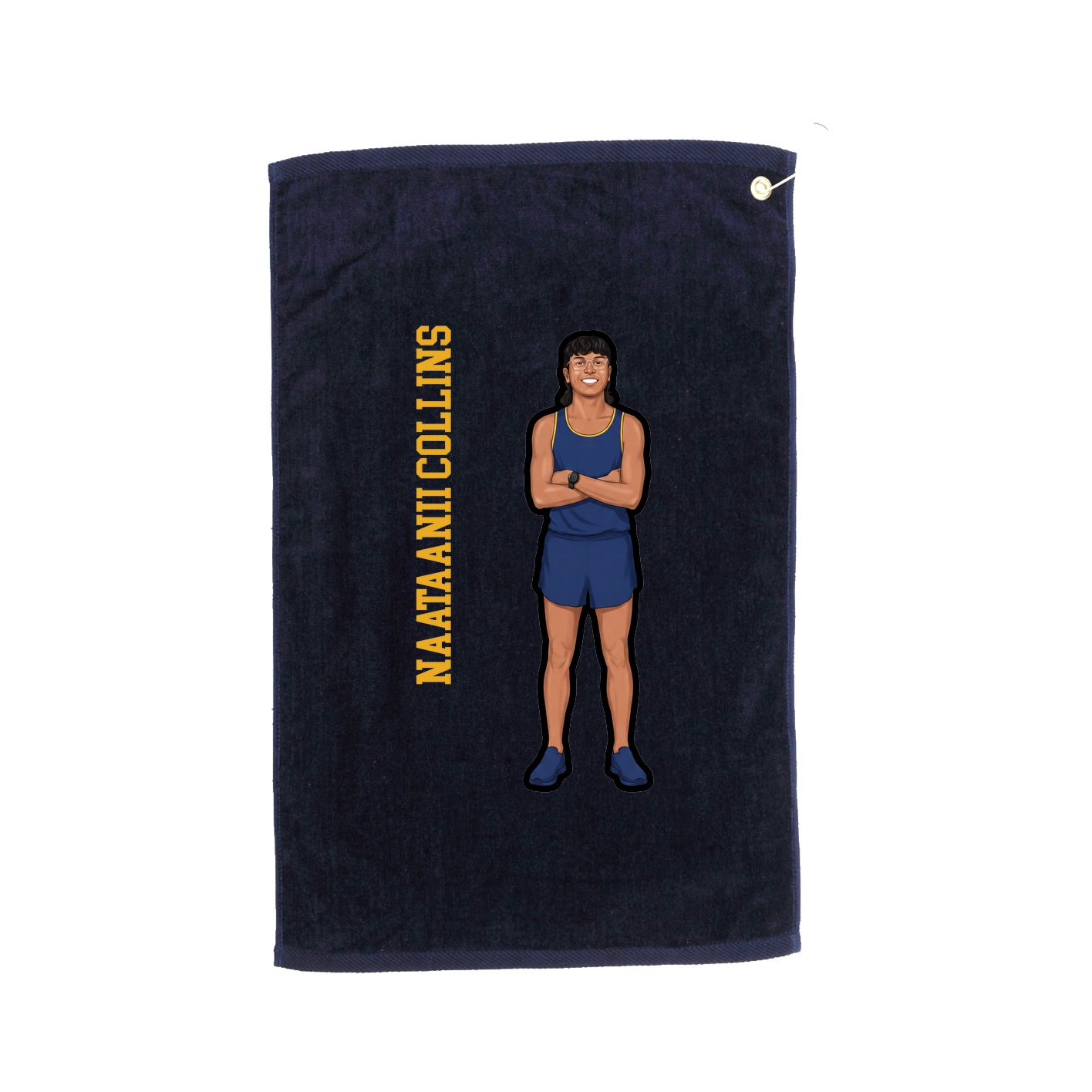 Golf Towel — Name Vertical in Navy