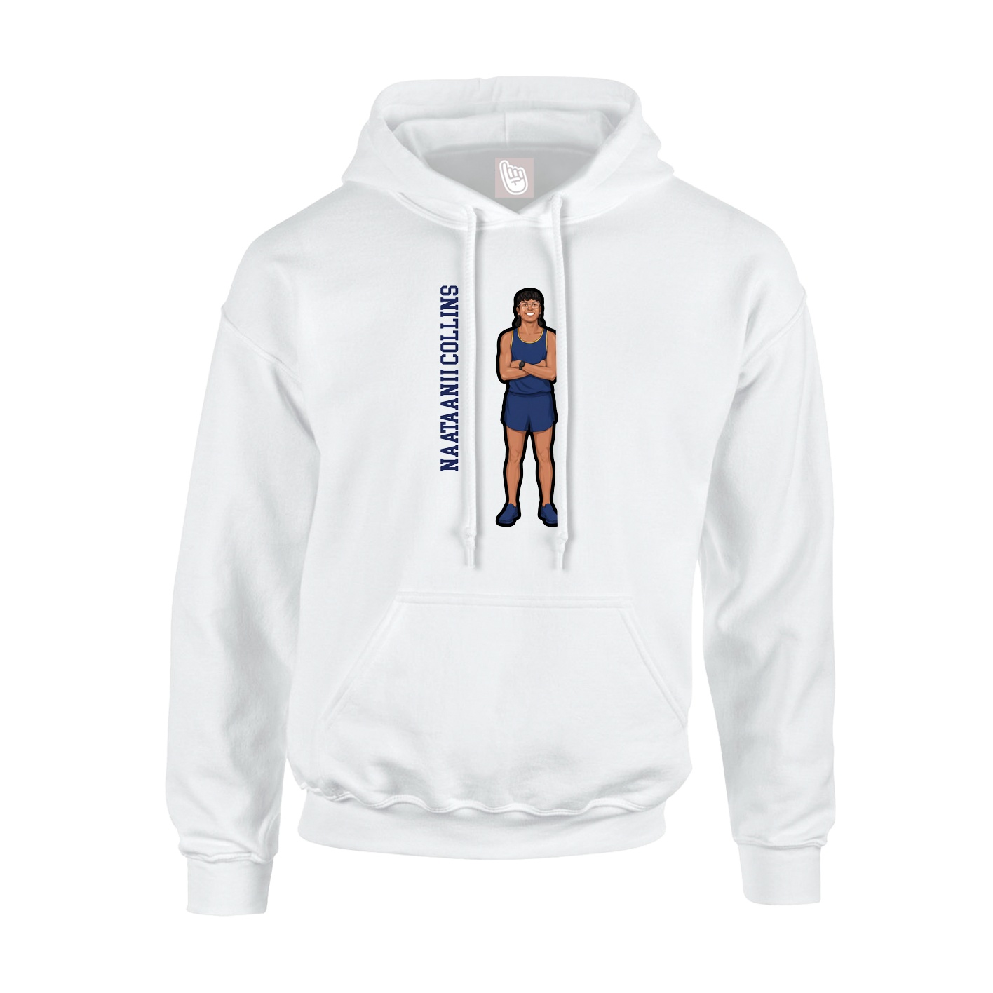 Youth Hoodie — Name Vertical in White