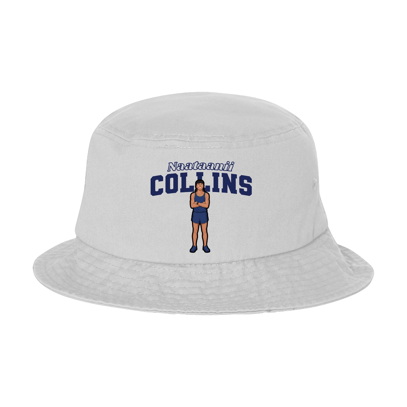 Bucket Cap — Name Arch in White