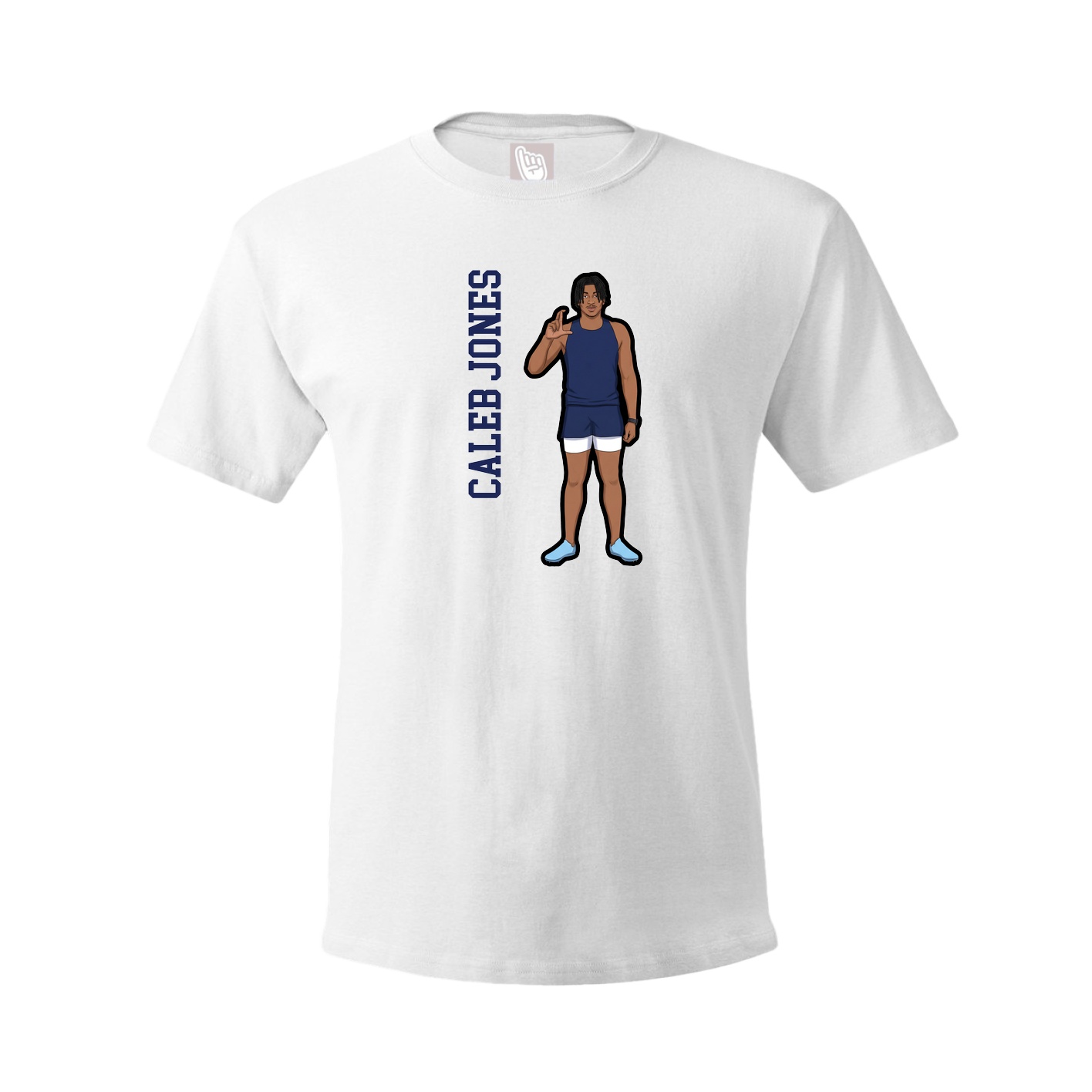 Youth Tee — Name Vertical in White
