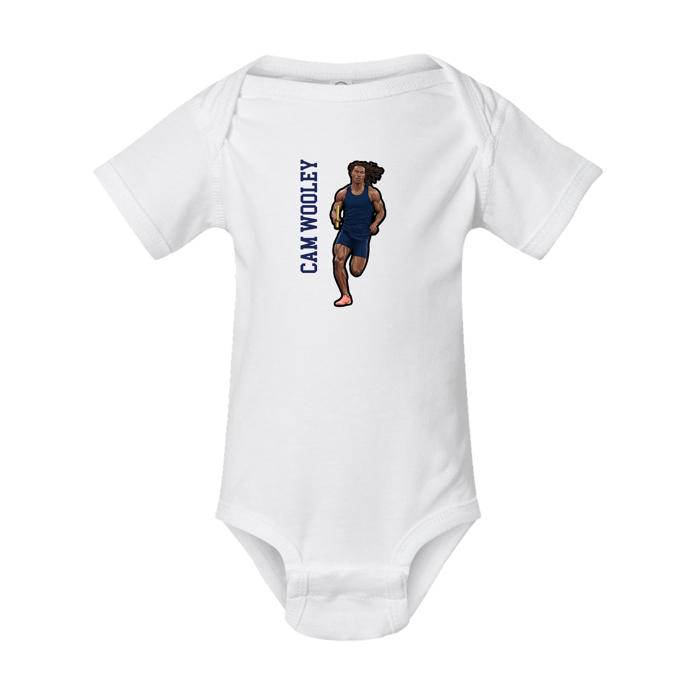 Baby Onesie — Name Vertical in White