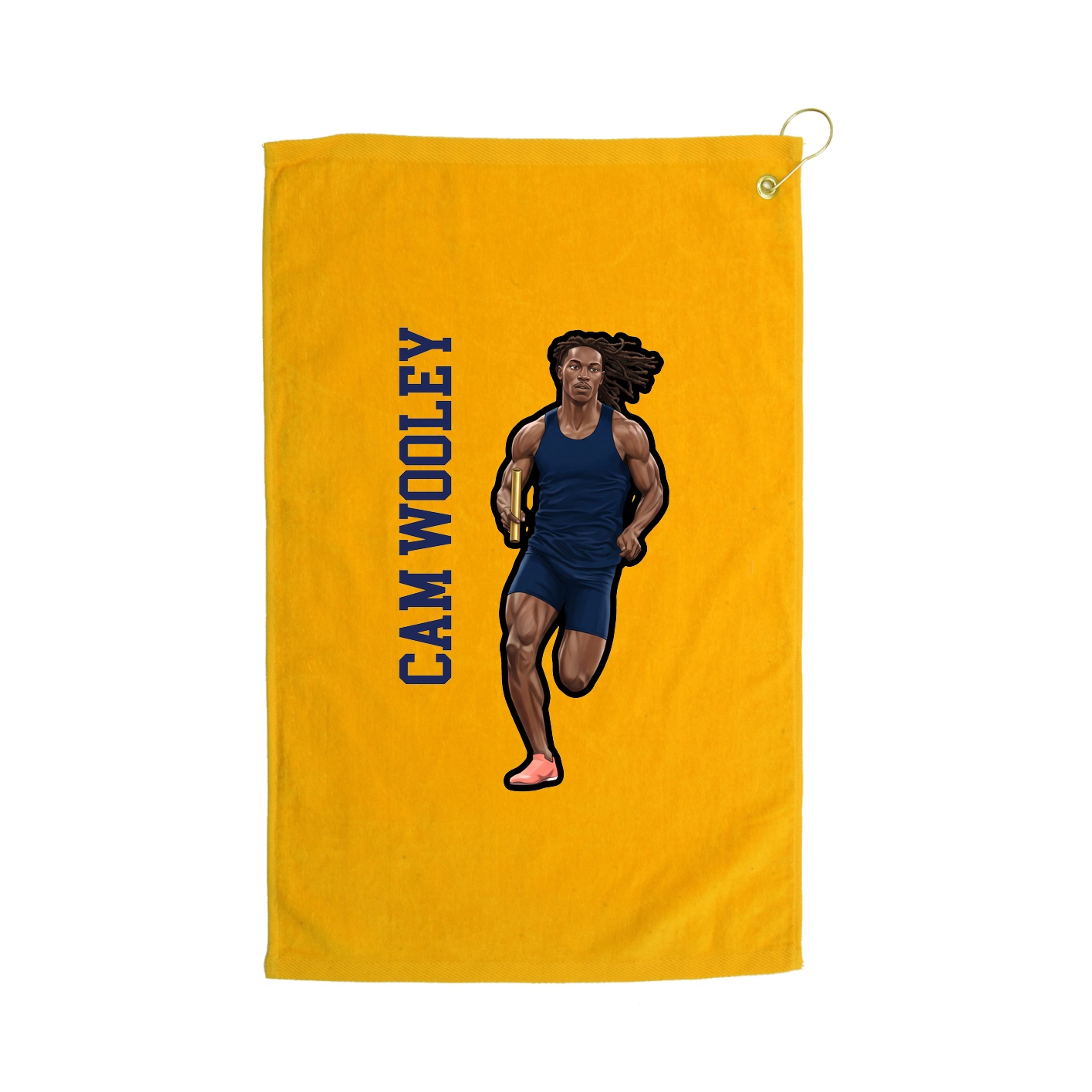 Golf Towel — Name Vertical in Gold