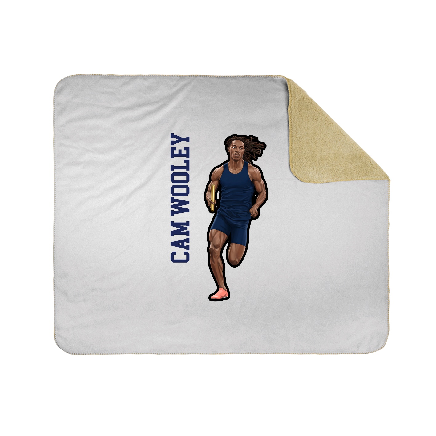 Throw Blanket — Name Vertical in White