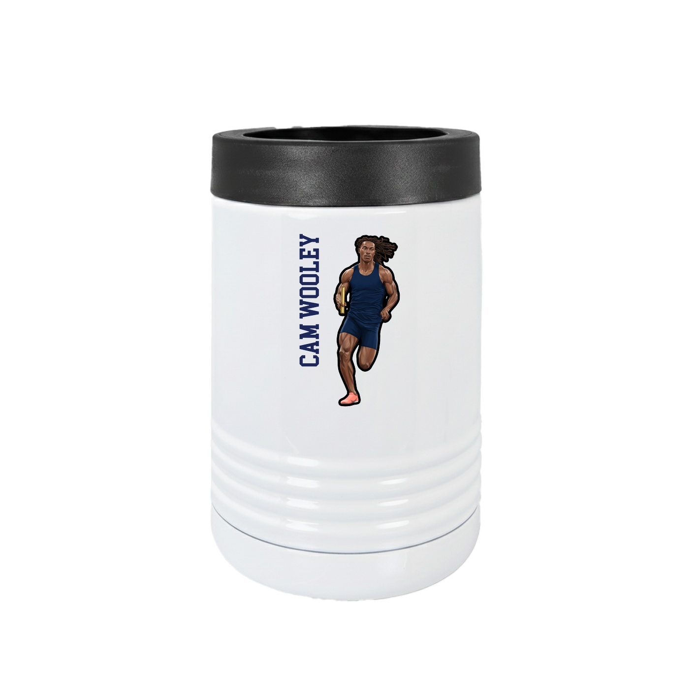 Beverage Holder — Name Vertical in White