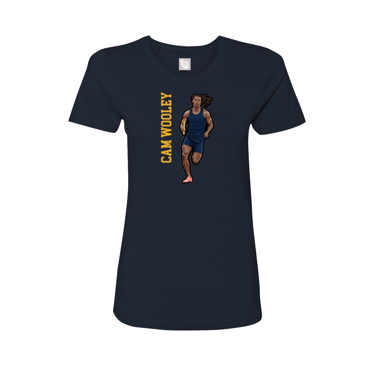 Womens Tee — Name Vertical in Navy