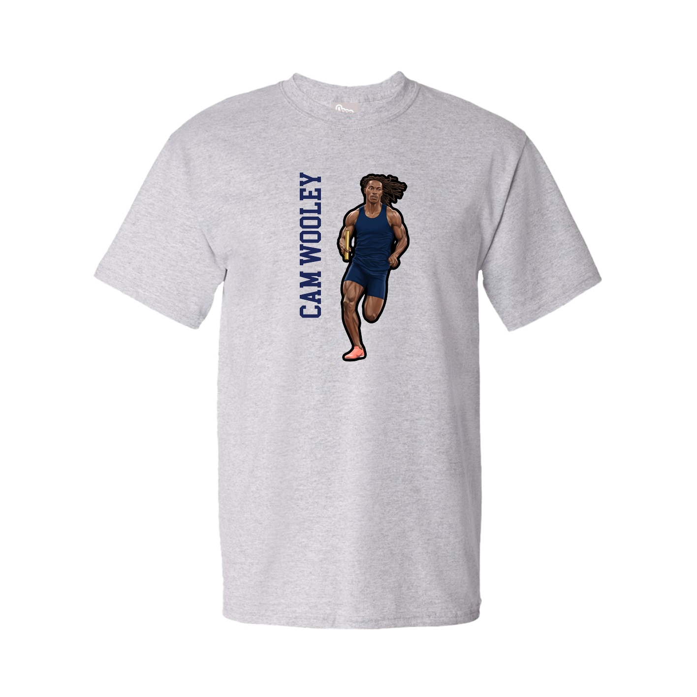 Youth Tee — Name Vertical in Grey