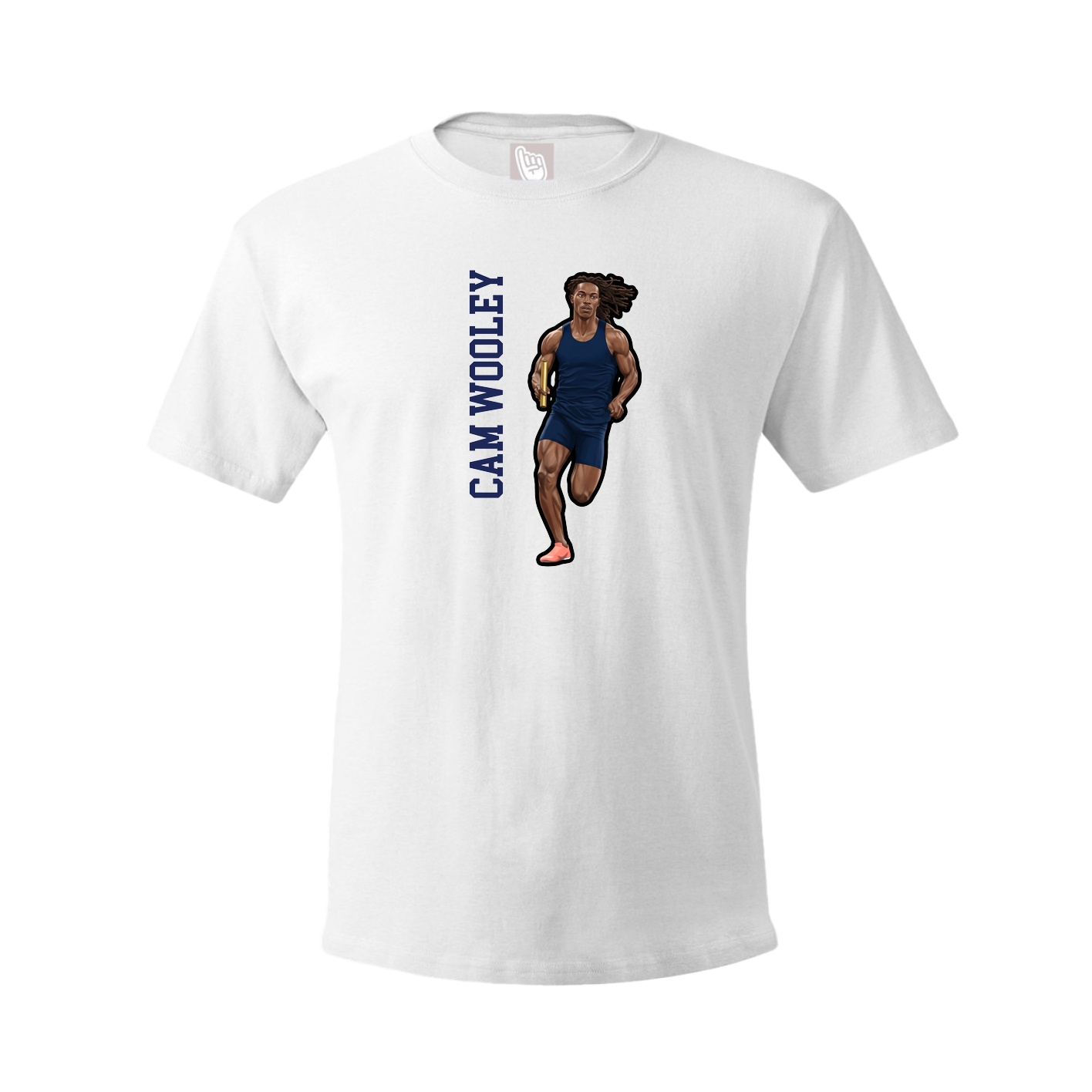 Youth Tee — Name Vertical in White