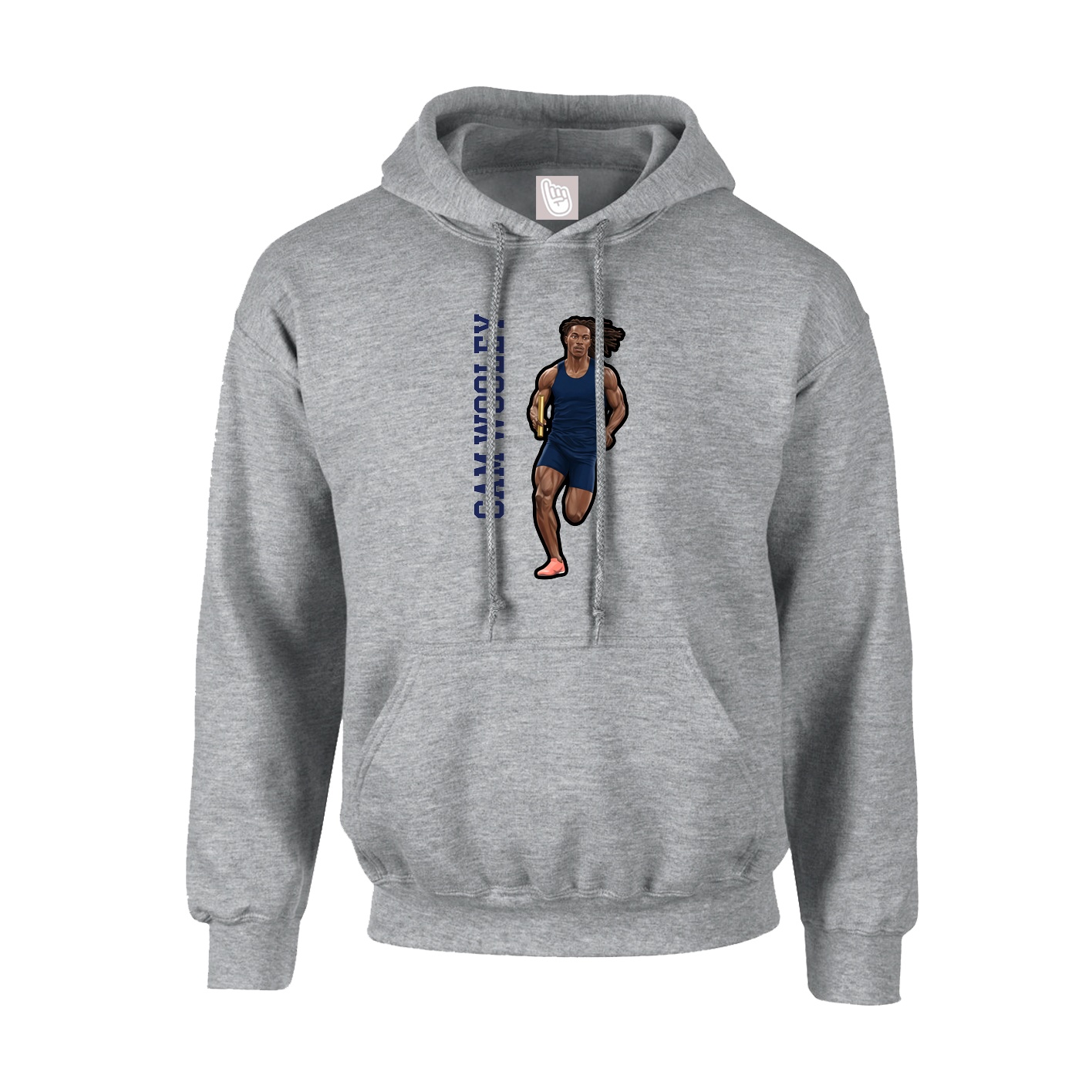 Hoodie — Name Vertical in Grey