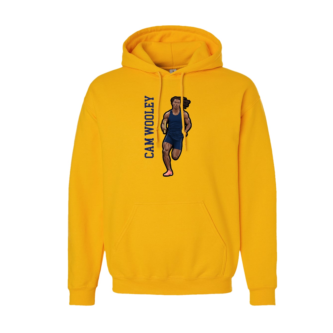 Youth Hoodie — Name Vertical in Gold