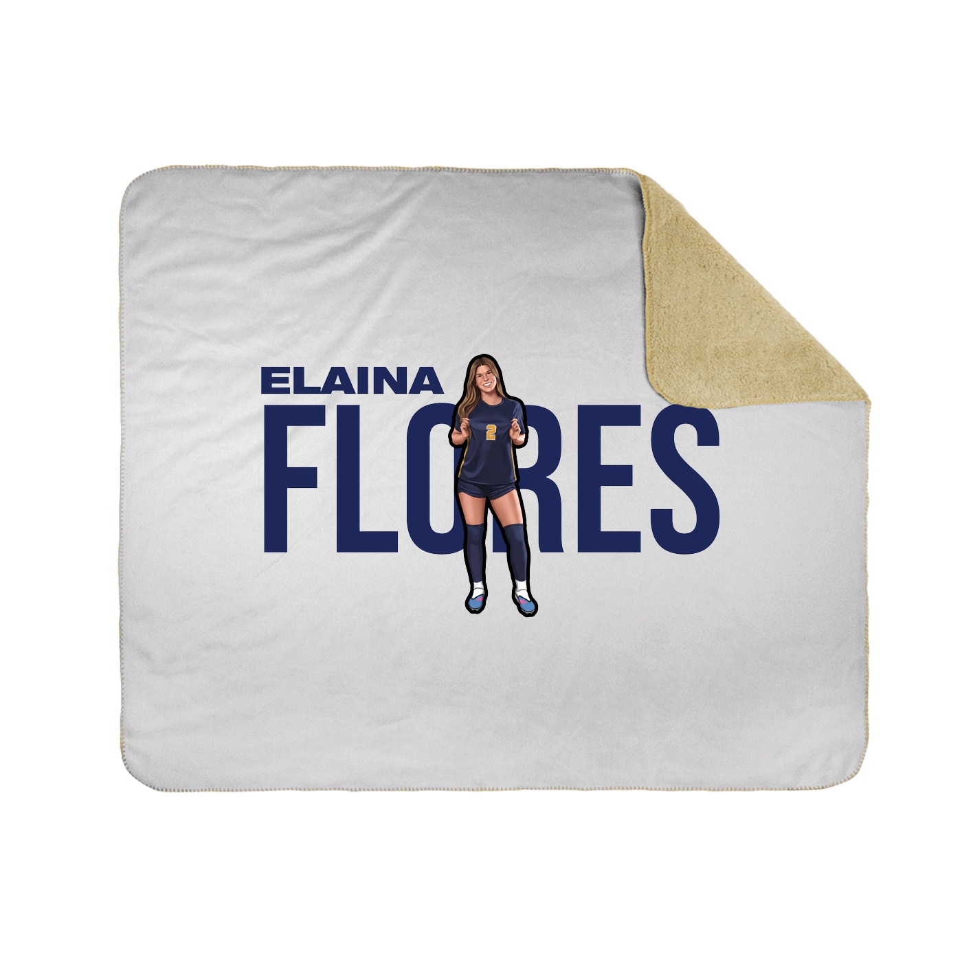 Throw Blanket — Player Name in White